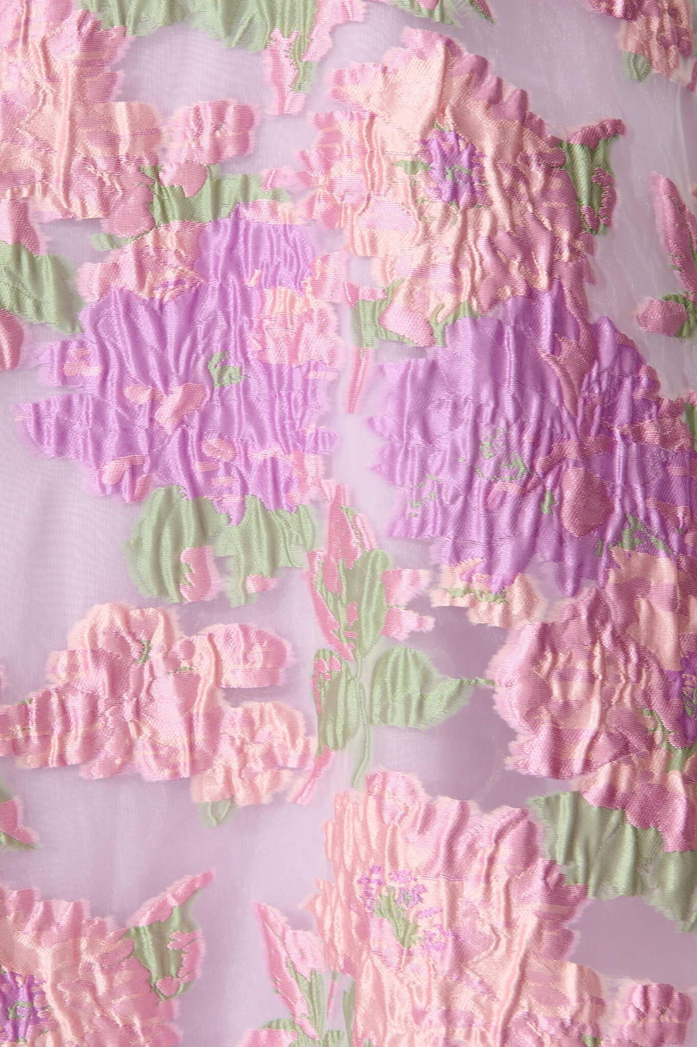 Opulent Dress in Lilac Floral Organza Jacquard - Image 6