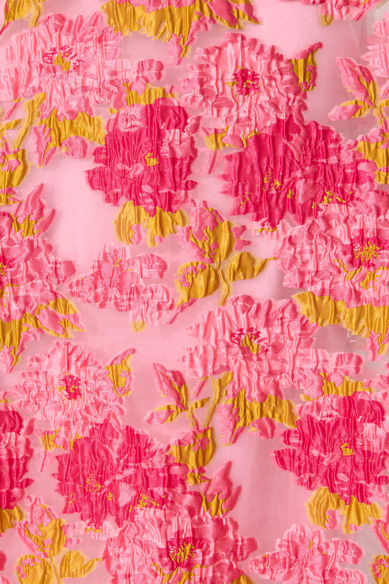 Opuluxe Maxi Dress In Pink Floral Organza Jacquard - Image 9