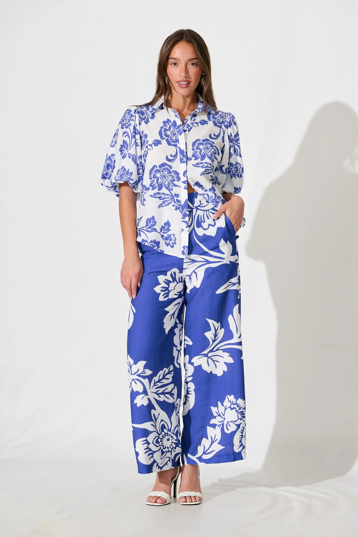 Orland Shirt In White With Blue Floral - Image 9