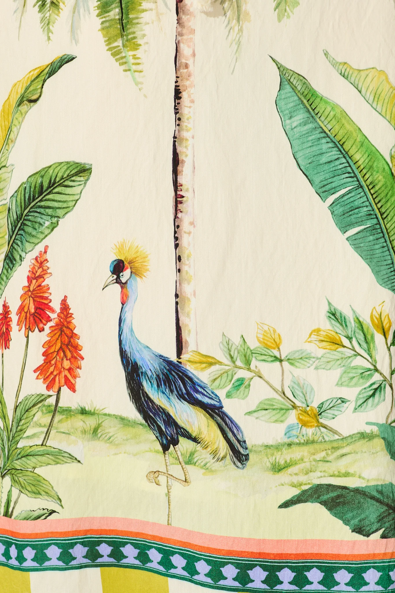 Orlando Maxi Dress In Cream with Palm Tree Print - Image 6
