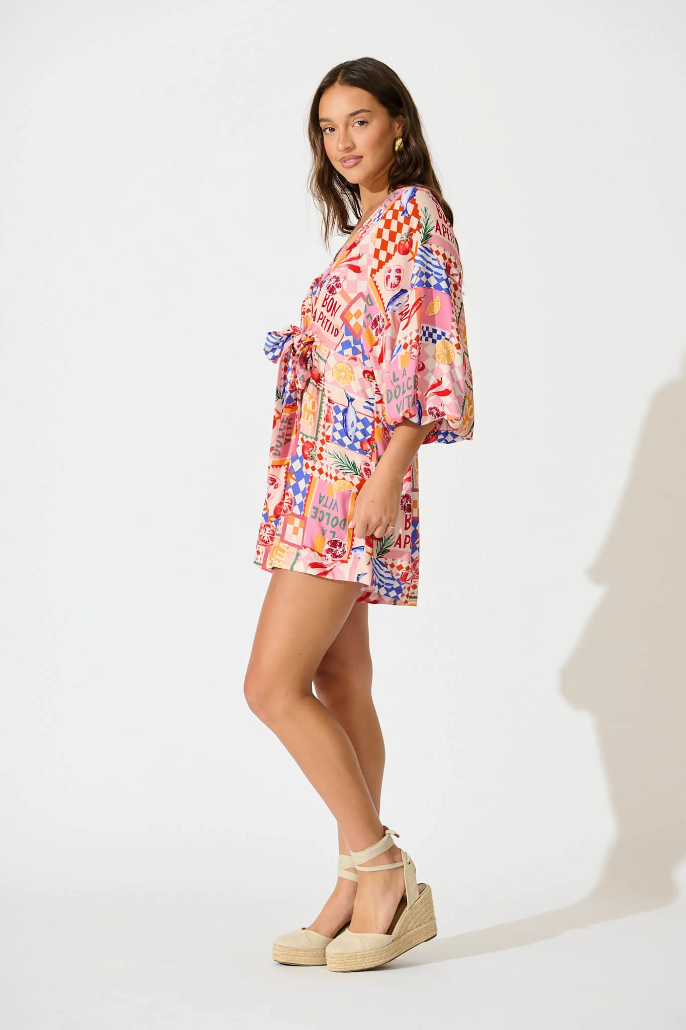 Otillie Playsuit In Multi Conversational Print - Image 3