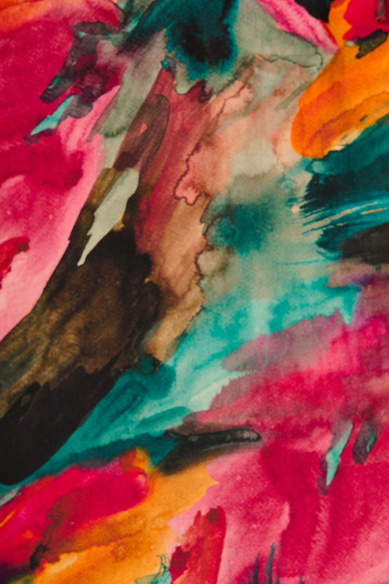 Painted Allure Top in Multi Watercolour Print - Image 7