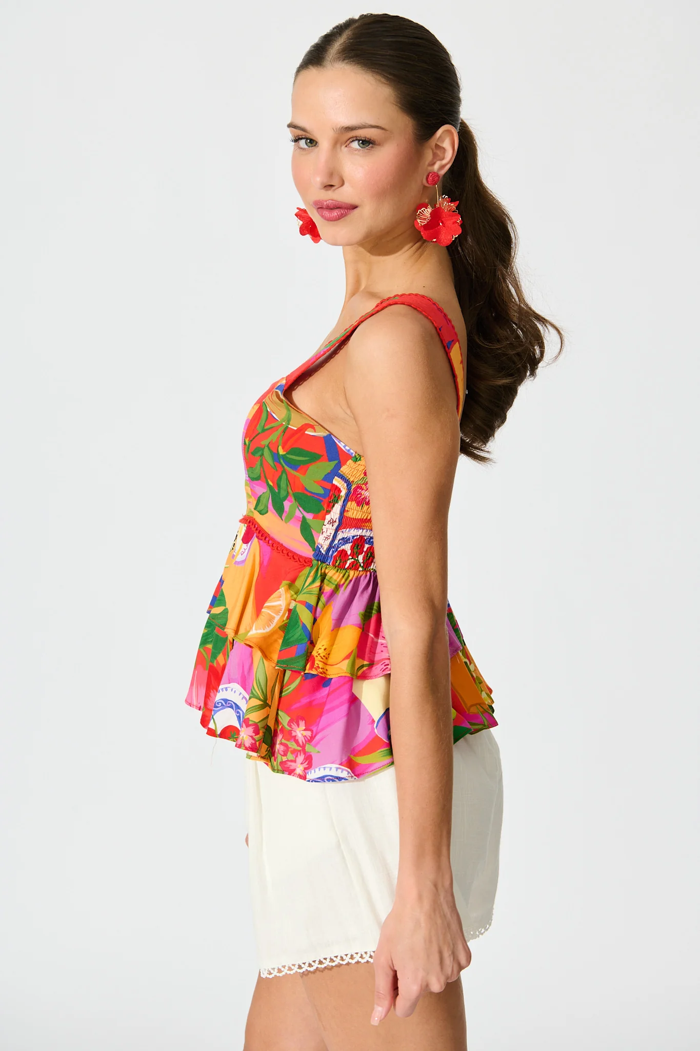 Paria Top in Purple Multi Print - Image 2