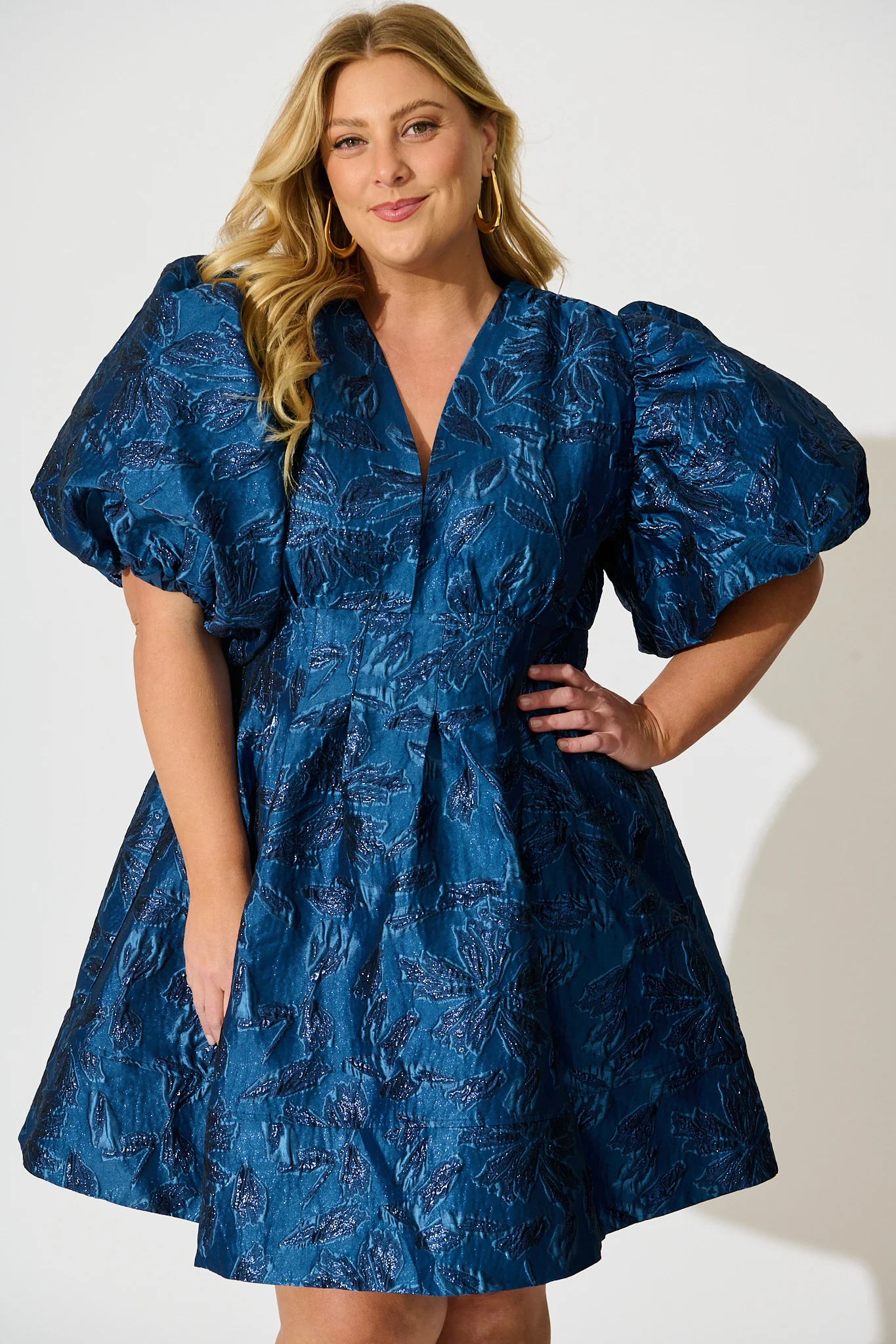 Paris Dreamer Dress in Navy Jacquard - Image 10