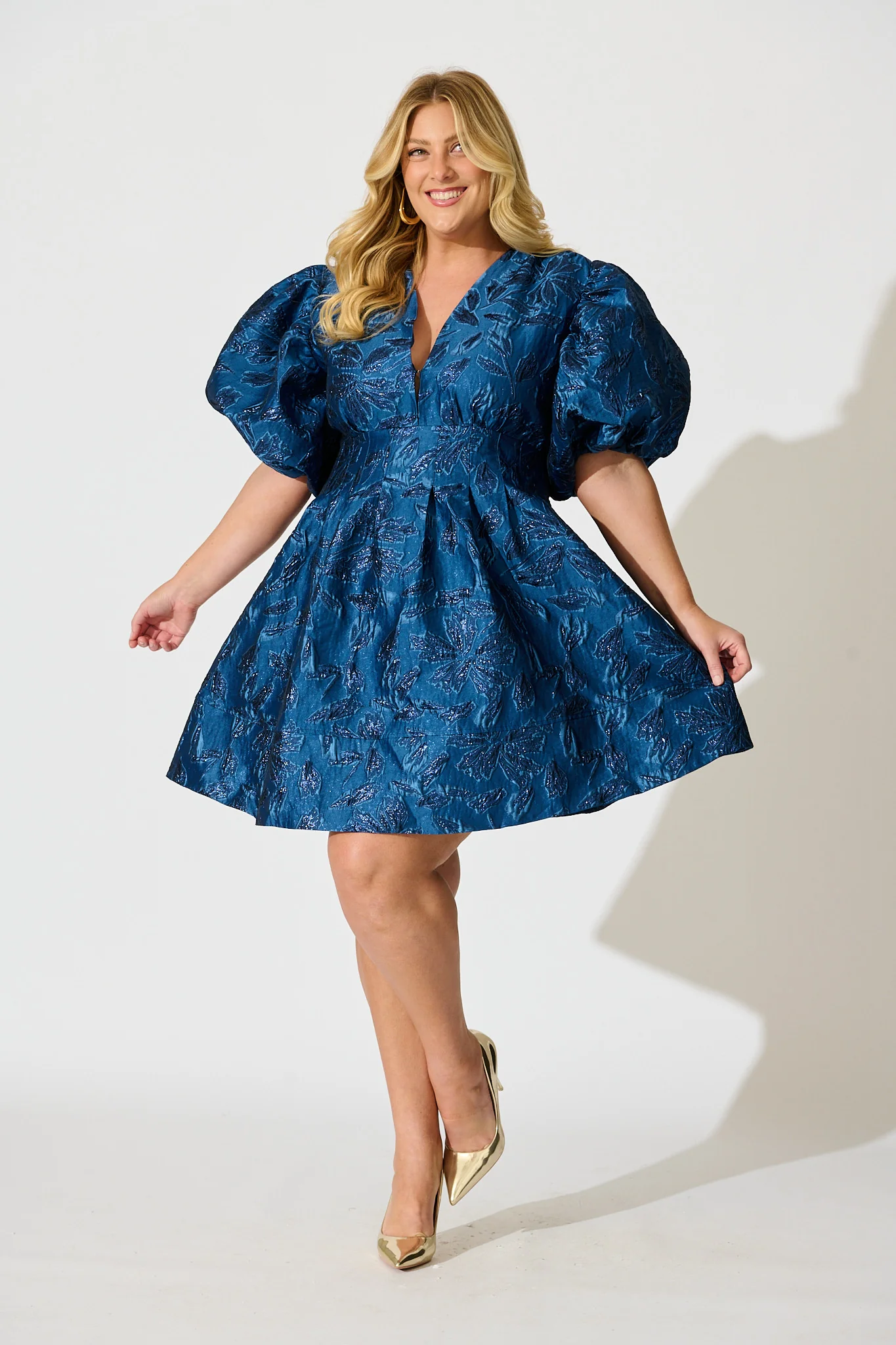 Paris Dreamer Dress in Navy Jacquard - Image 11