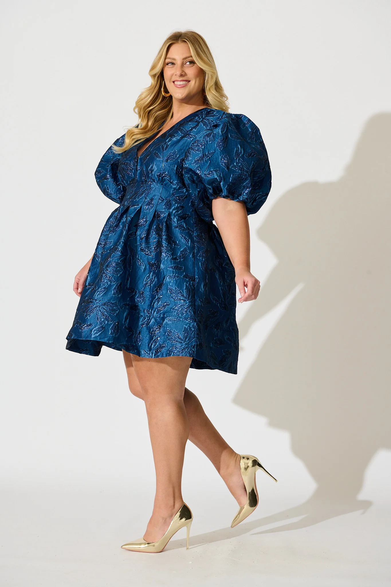 Paris Dreamer Dress in Navy Jacquard - Image 12