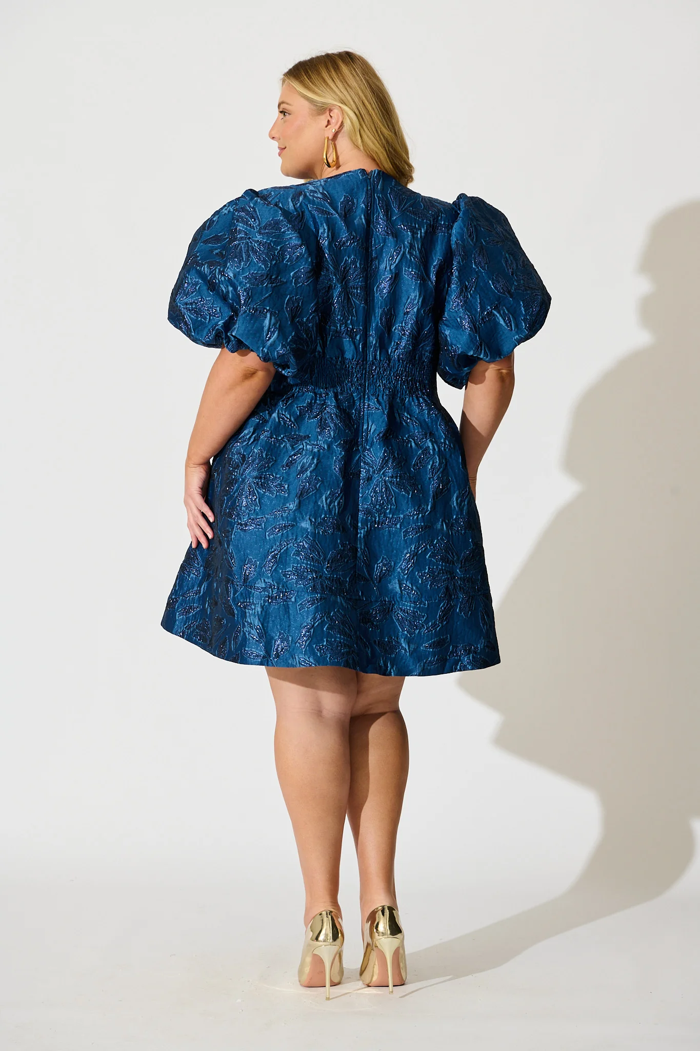Paris Dreamer Dress in Navy Jacquard - Image 13