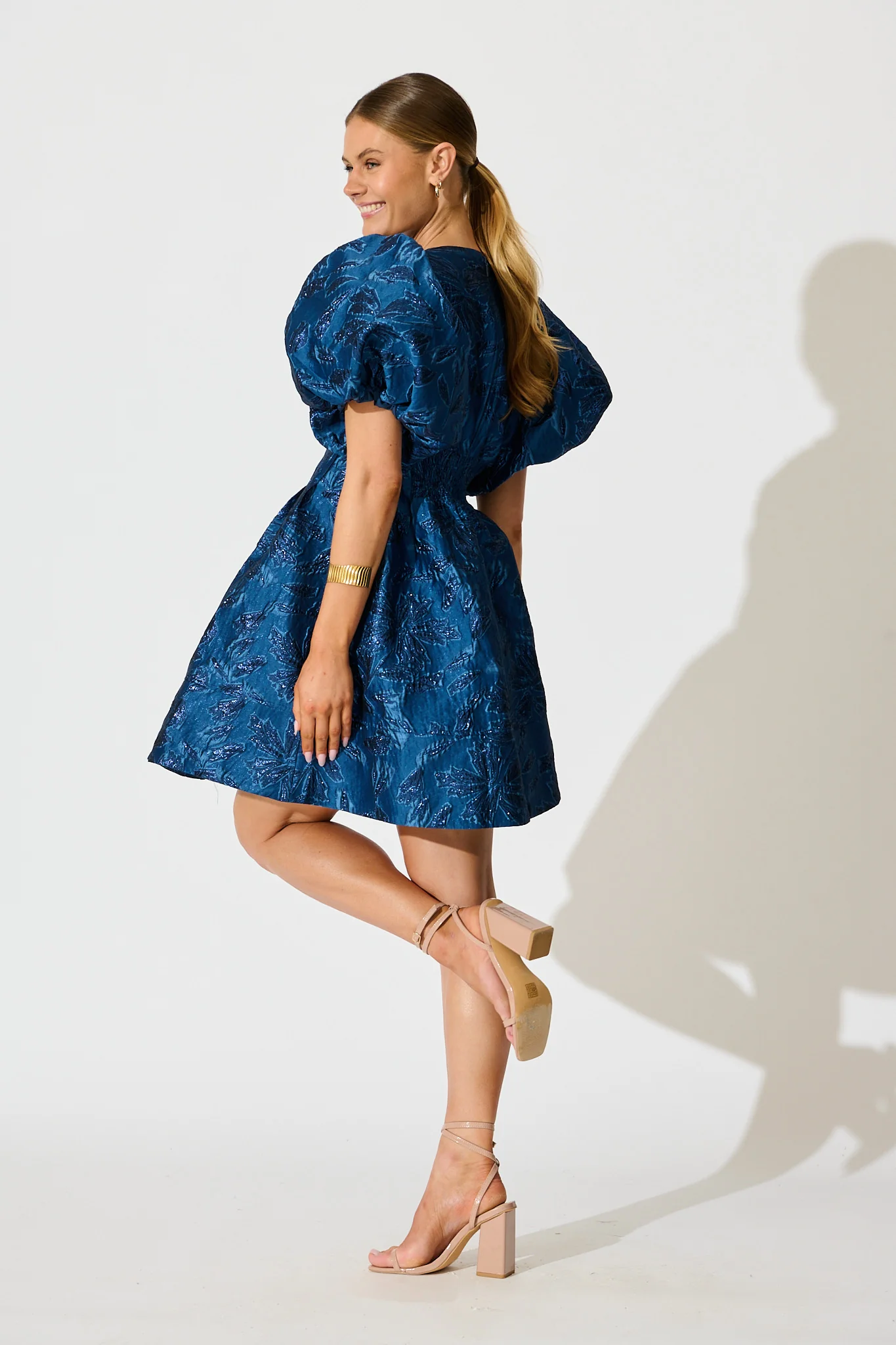 Paris Dreamer Dress in Navy Jacquard - Image 7