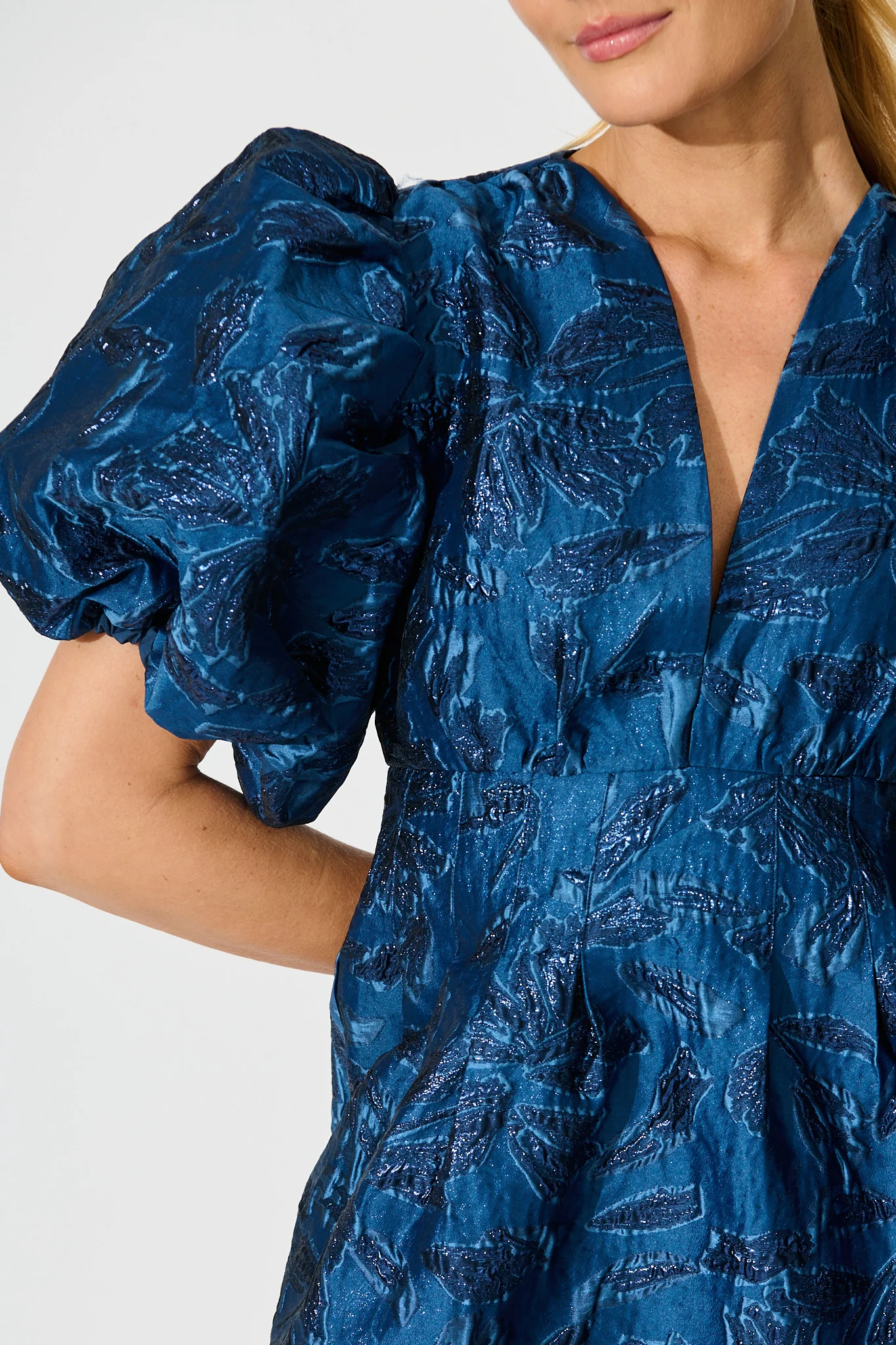 Paris Dreamer Dress in Navy Jacquard - Image 9