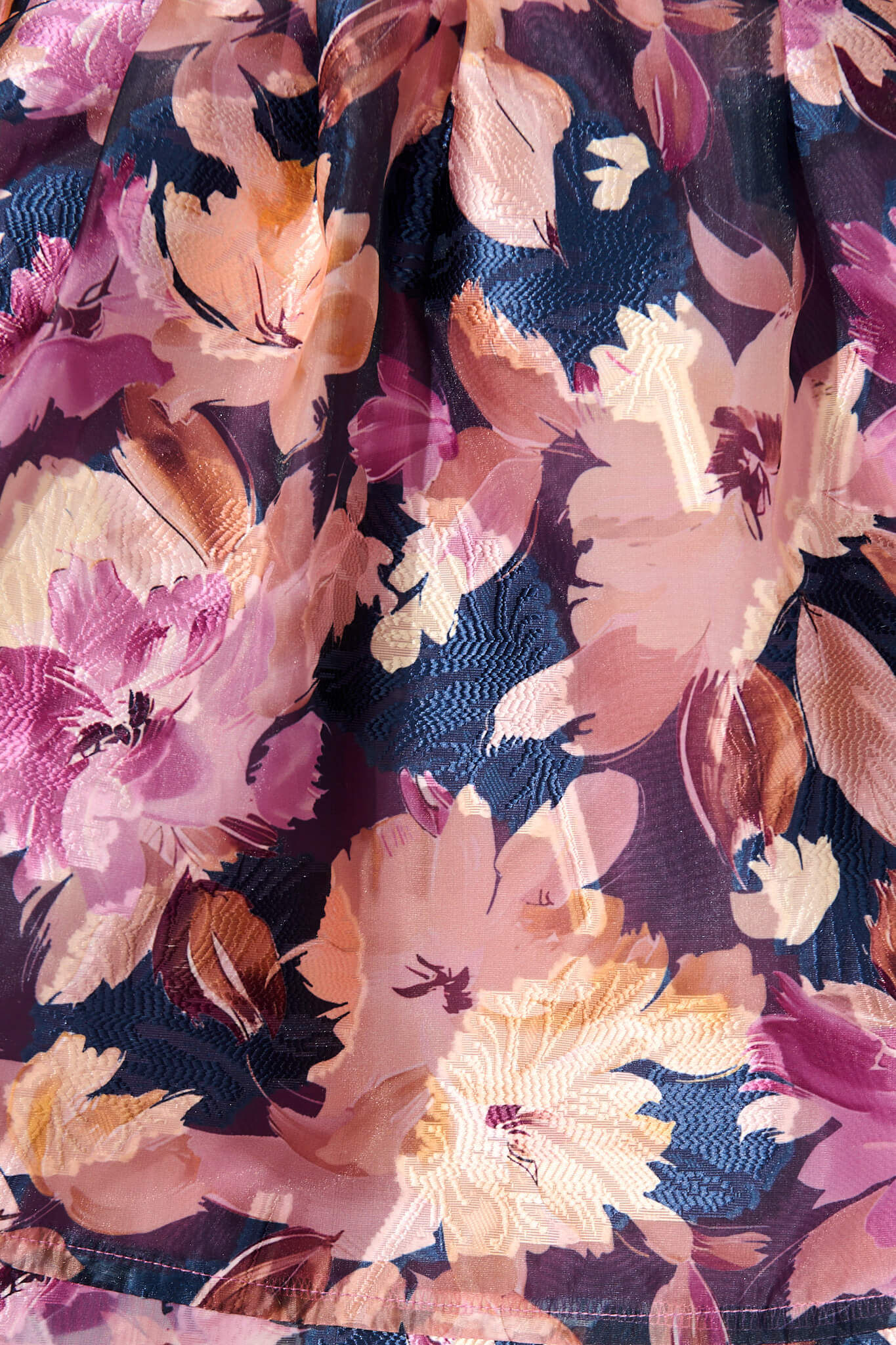 Paris Dreamer Dress in Navy with Mauve Floral Organza - Image 6