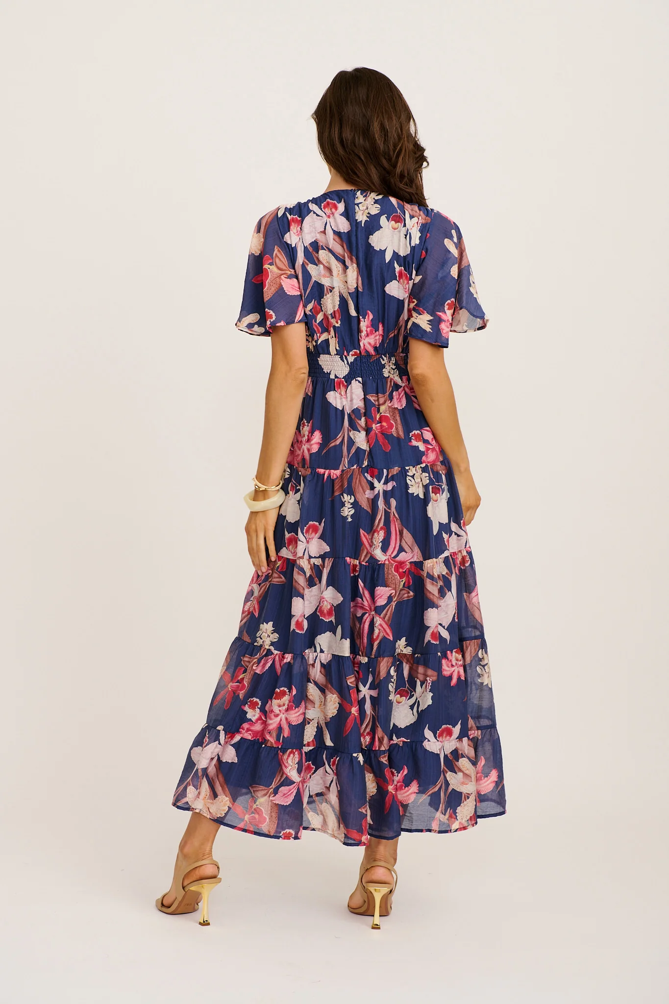 Pastel Symphony Maxi Dress in Navy Multi Floral - Image 4