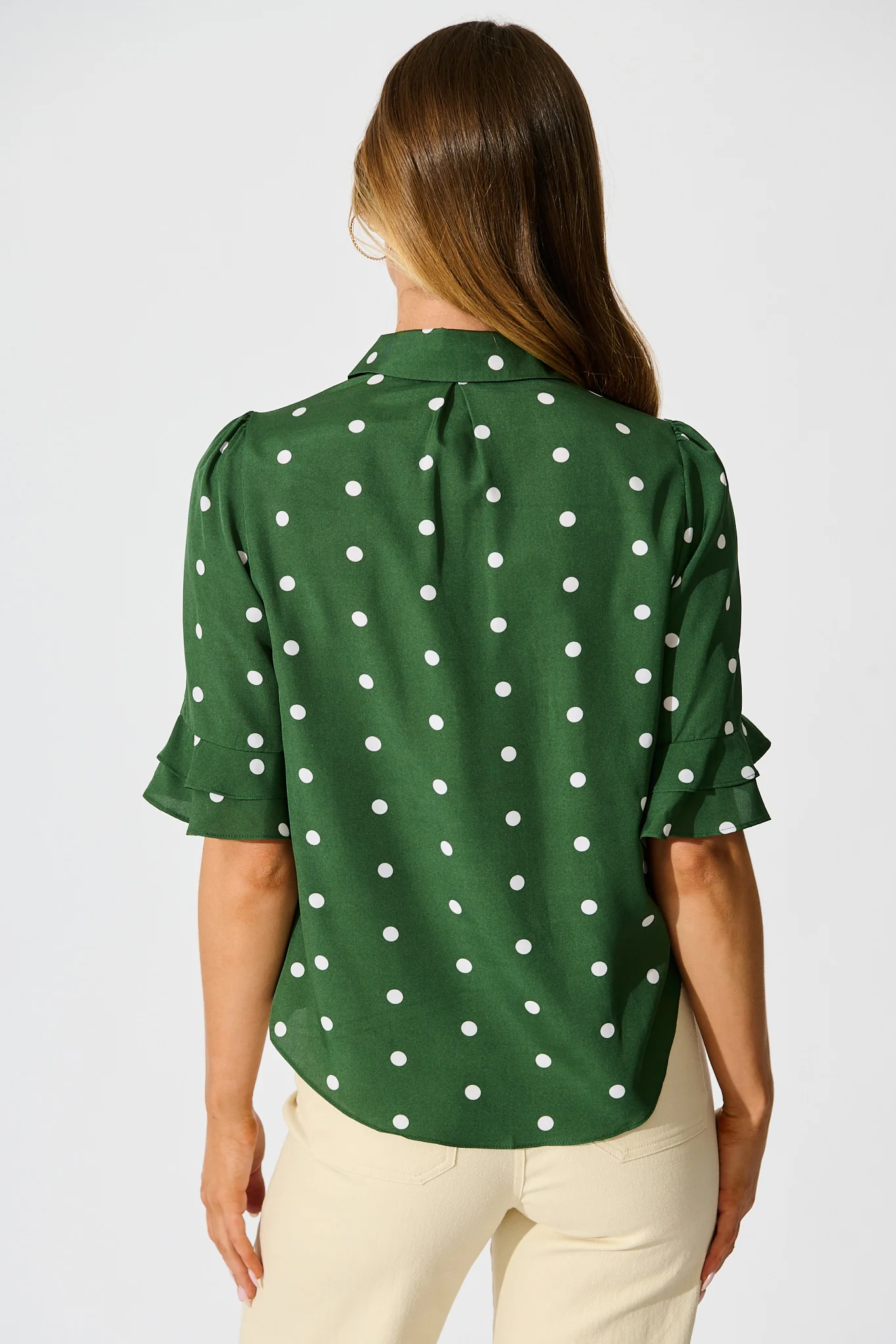 Perfectly Placed Shirt in Emerald with White Spot - Image 3