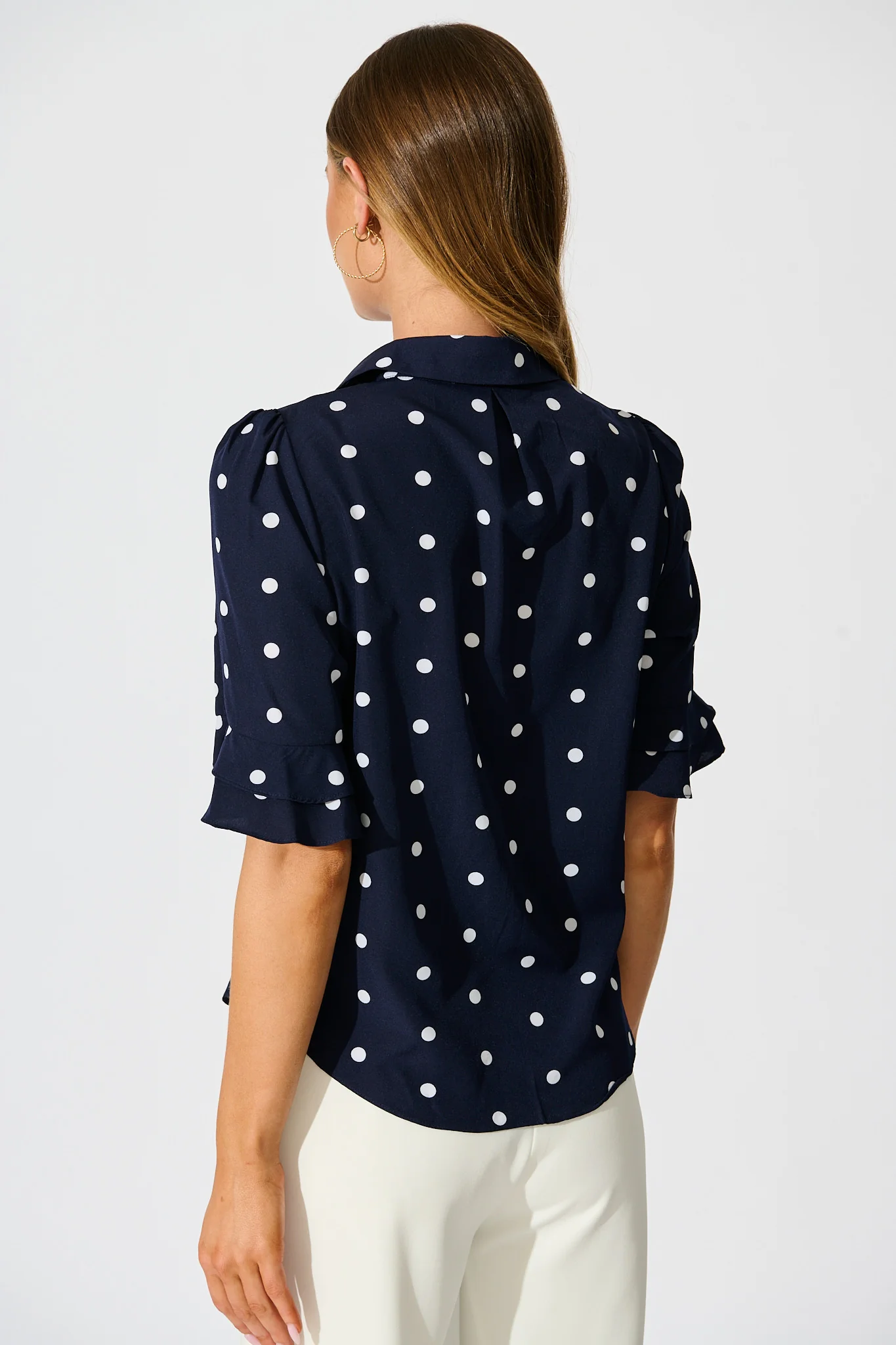 Perfectly Placed Shirt in Navy with White Spot - Image 3