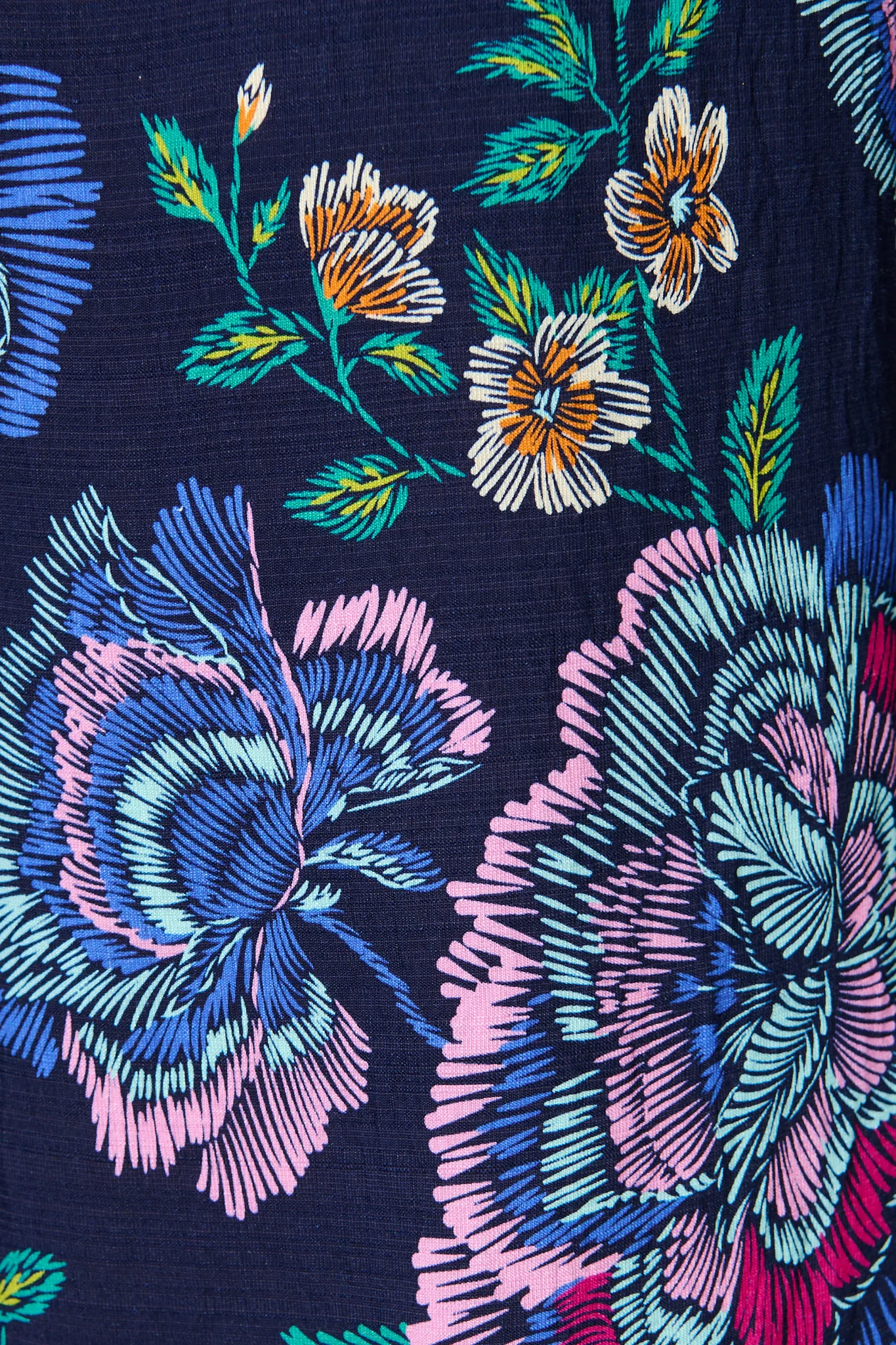 Petal Drift Pant in Navy with Multi Floral - Image 6