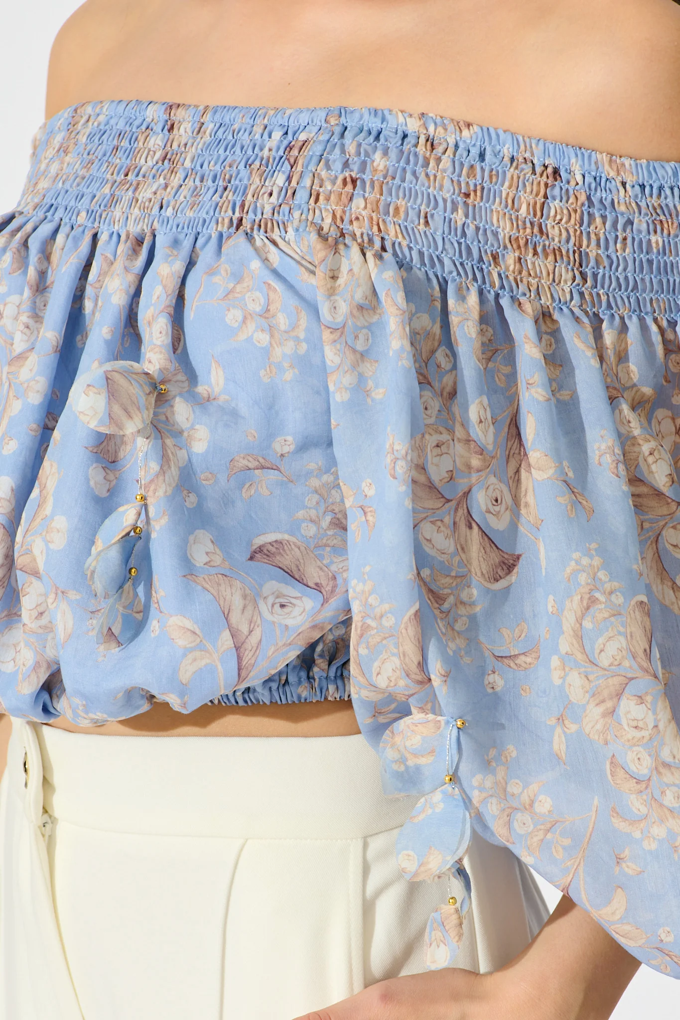 Petal Haze Top in Blue Floral - Image 7