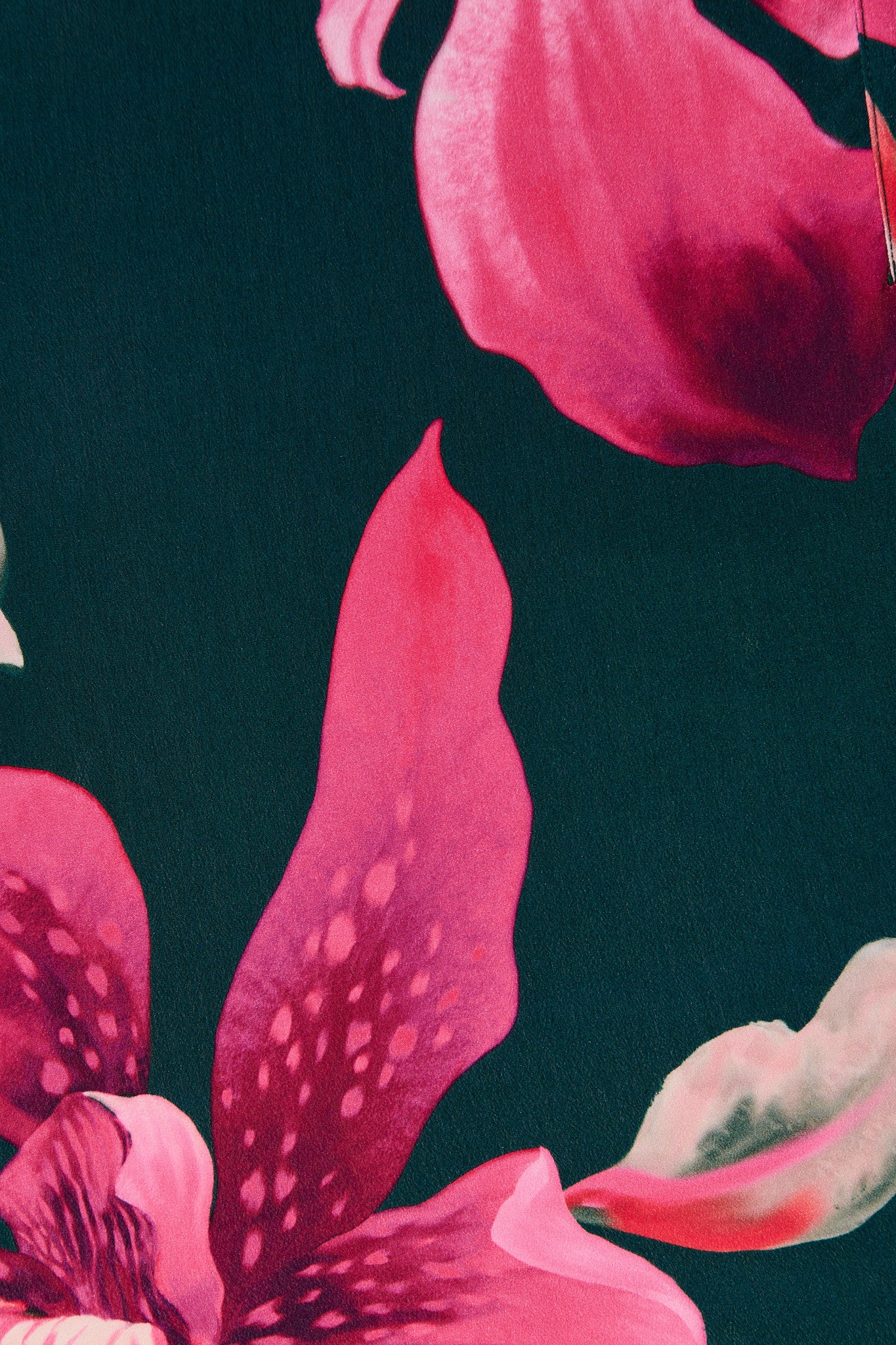 Petal Parade Wrap Shirt in Emerald with Pink Floral - Image 6