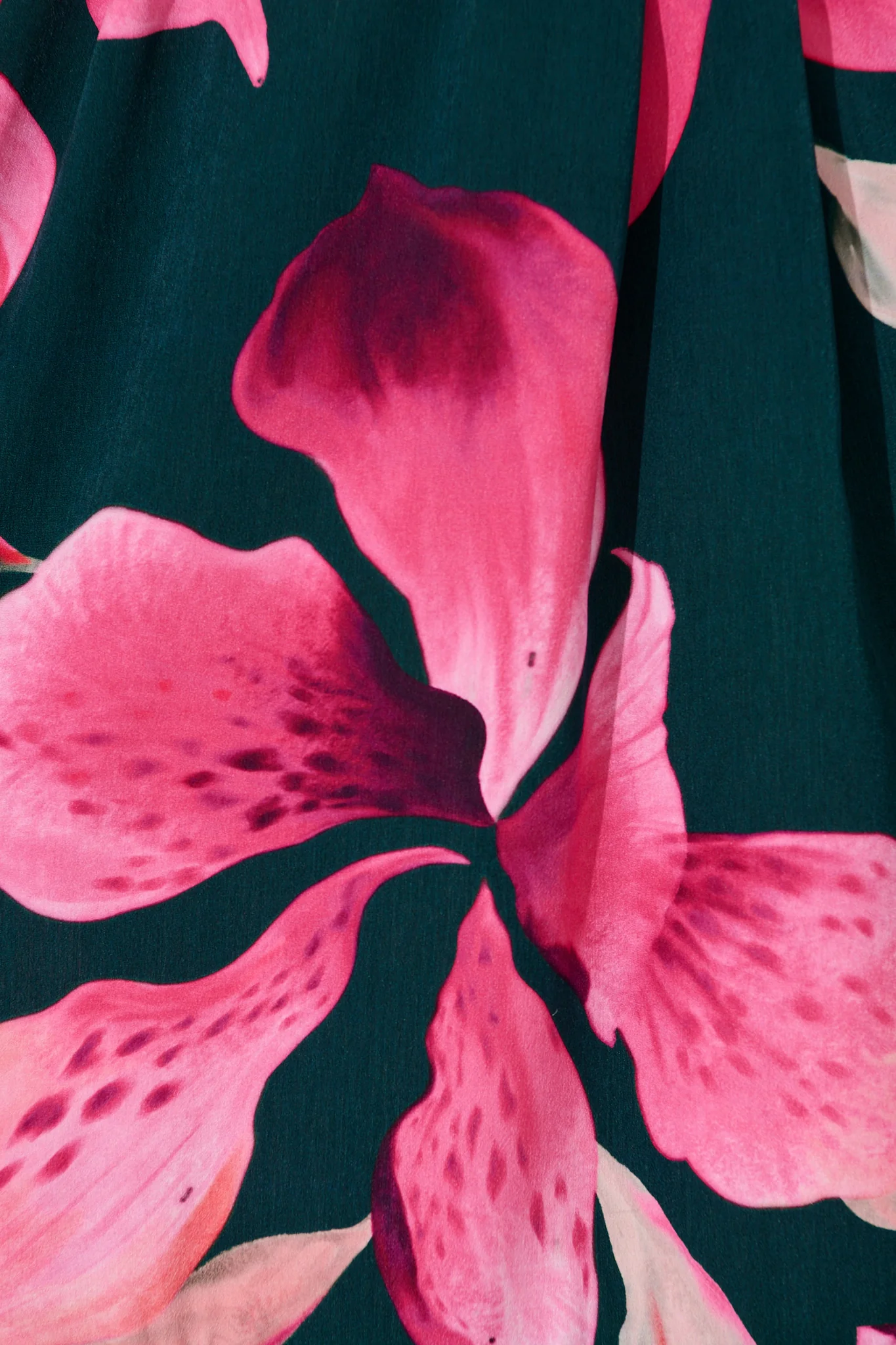 Petal Whisper Maxi Dress in Emerald with Pink Floral - Image 6