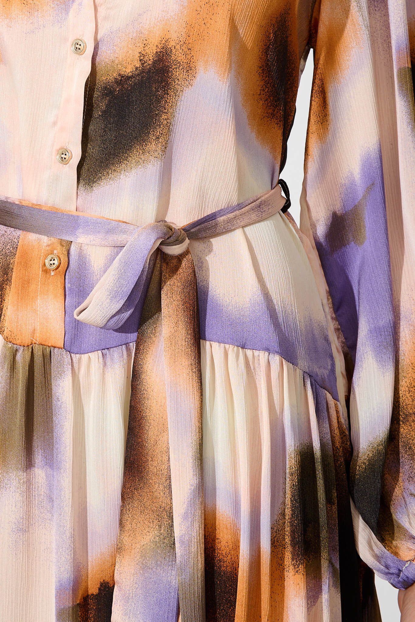 Pippa Maxi Dress In Lilac And Rust Print Chiffon - Image 5