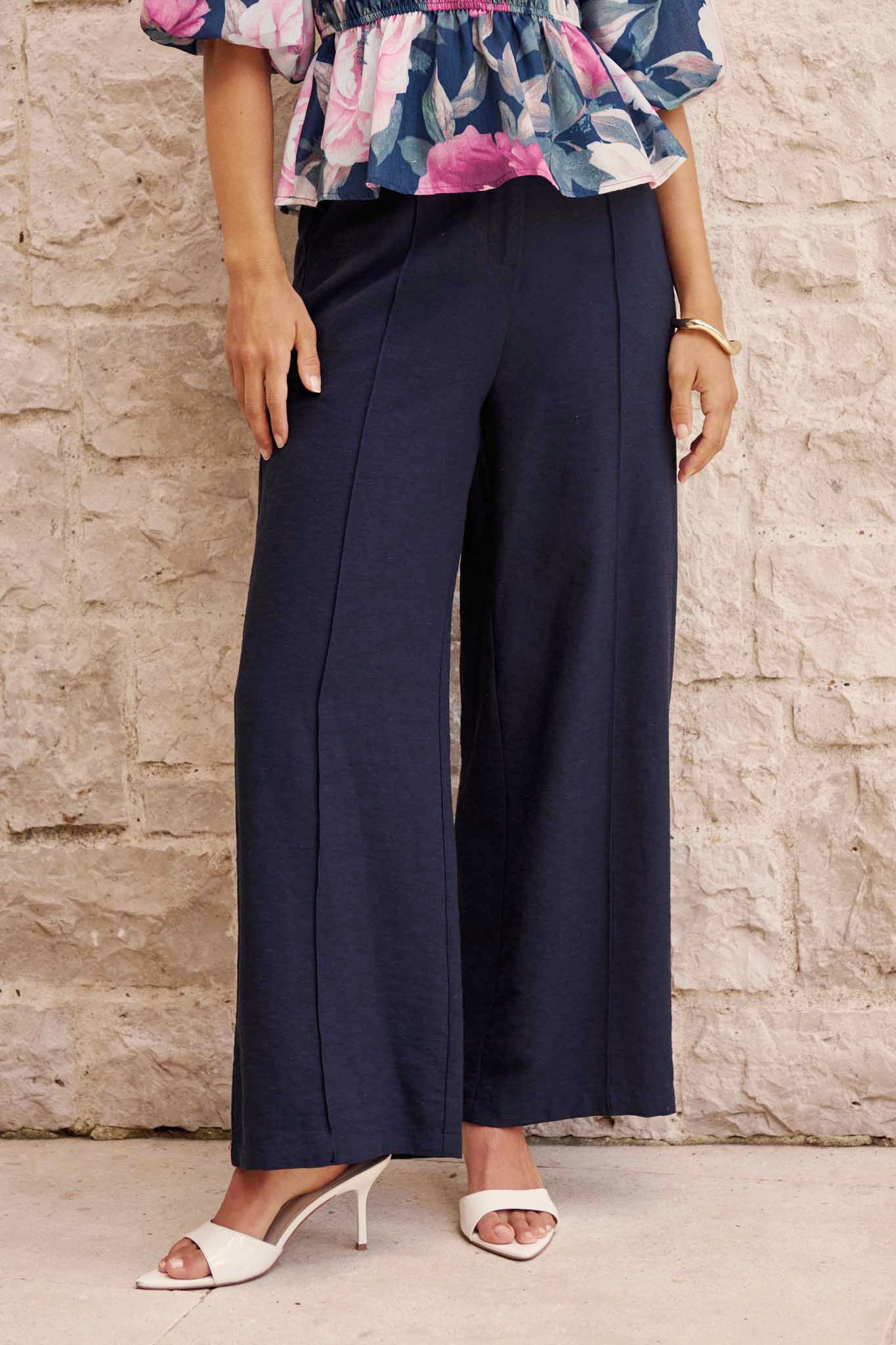 Power Dressing Pant in Navy Linen Blend