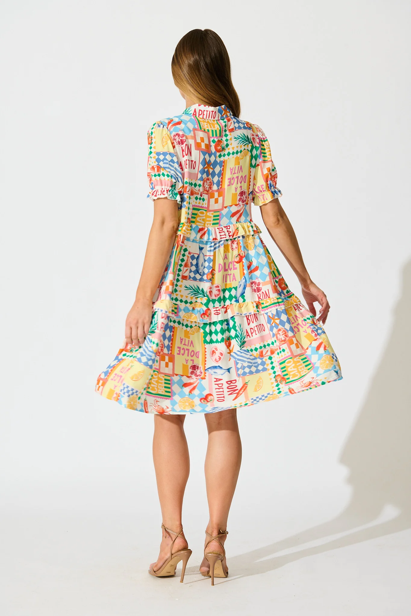 Power Of Love Shirt Dress in White Multi Conversational Print - Image 4