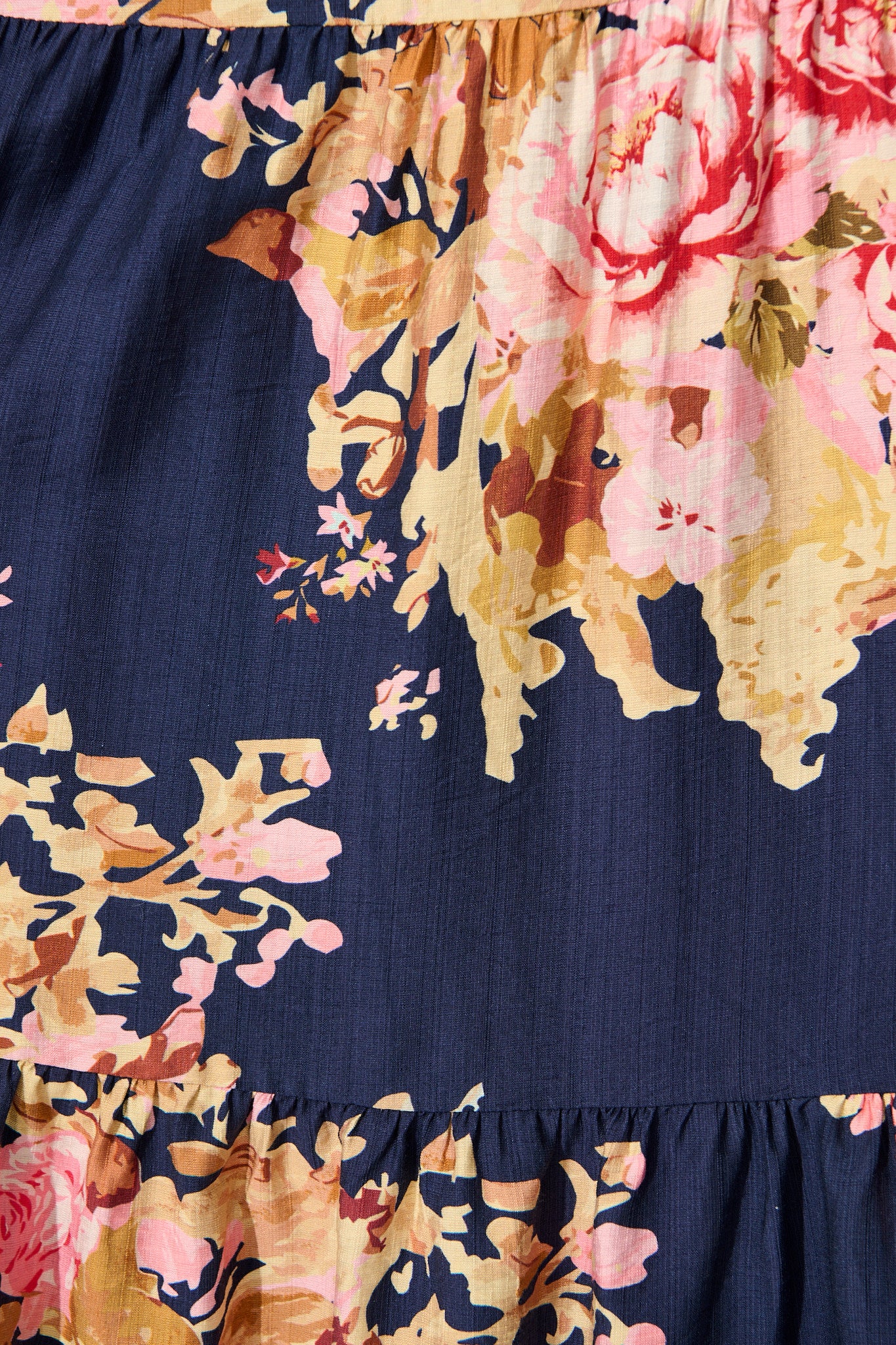 Primavera Midi Dress in Navy with Pink Floral - Image 6
