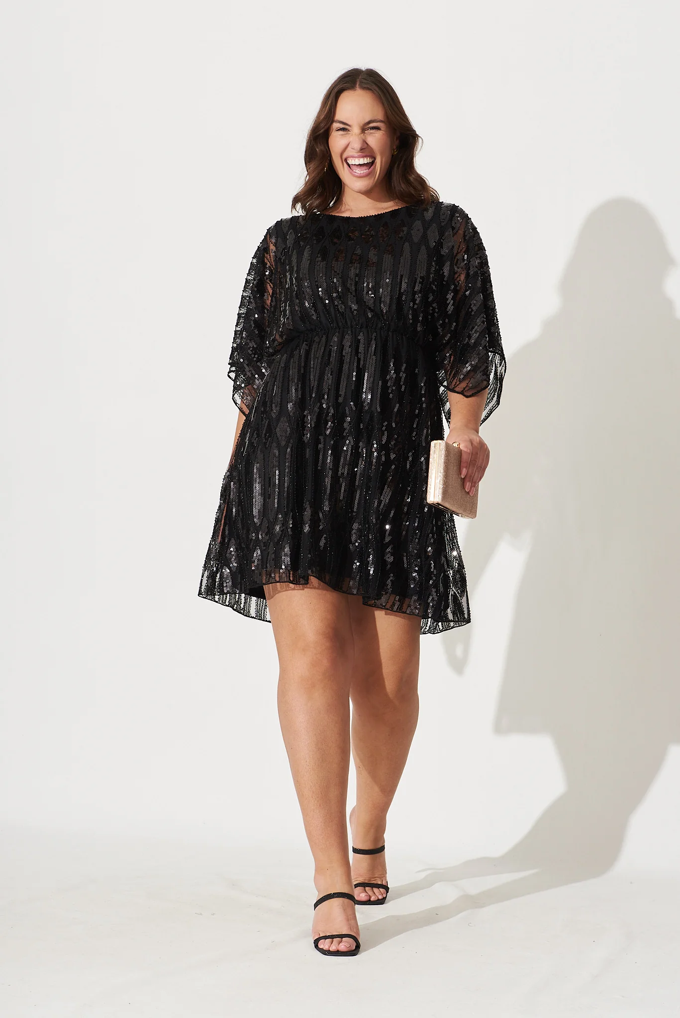Prosecco Sequin Dress in Black - Image 7