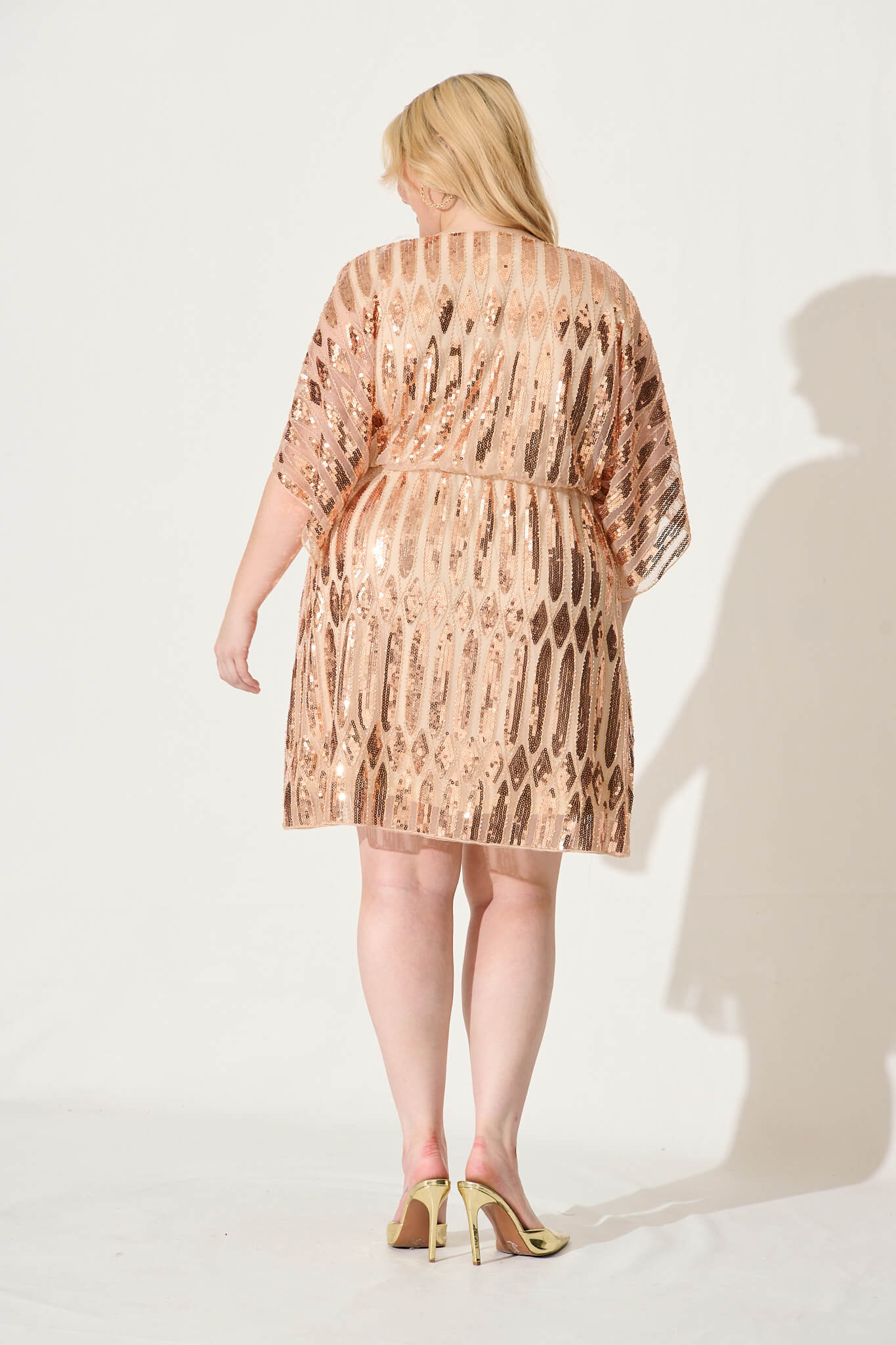Prosecco Sequin Dress in Rose Gold - Image 9