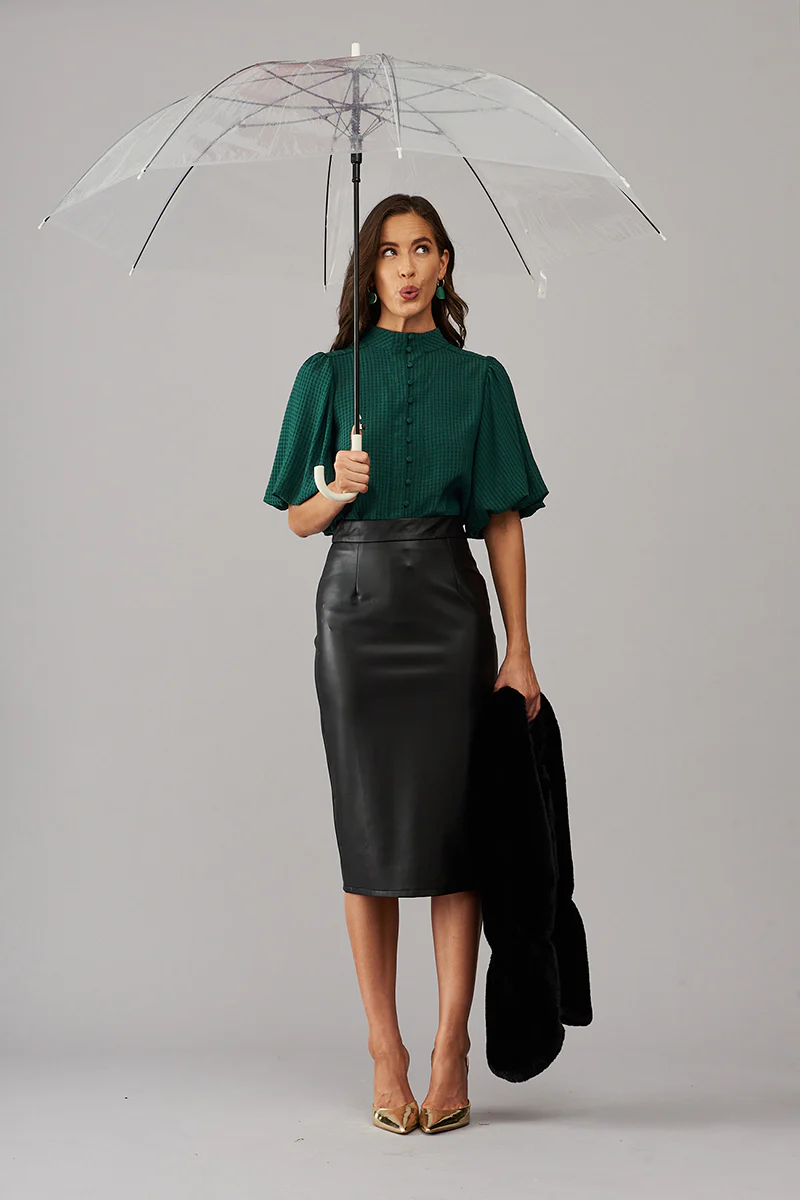Prudence Shirt In Emerald Green - Image 8