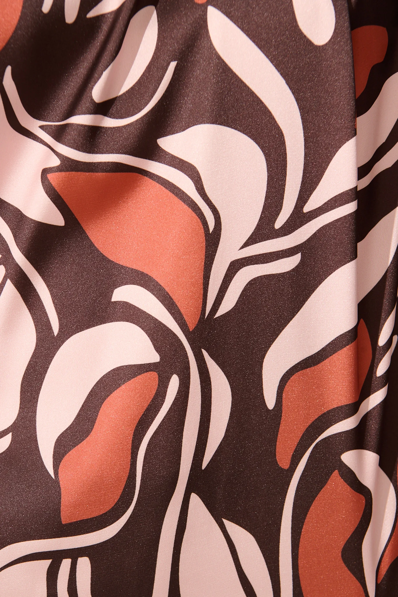 Pure Whisper Top in Multi Brown Print Satin - Image 6