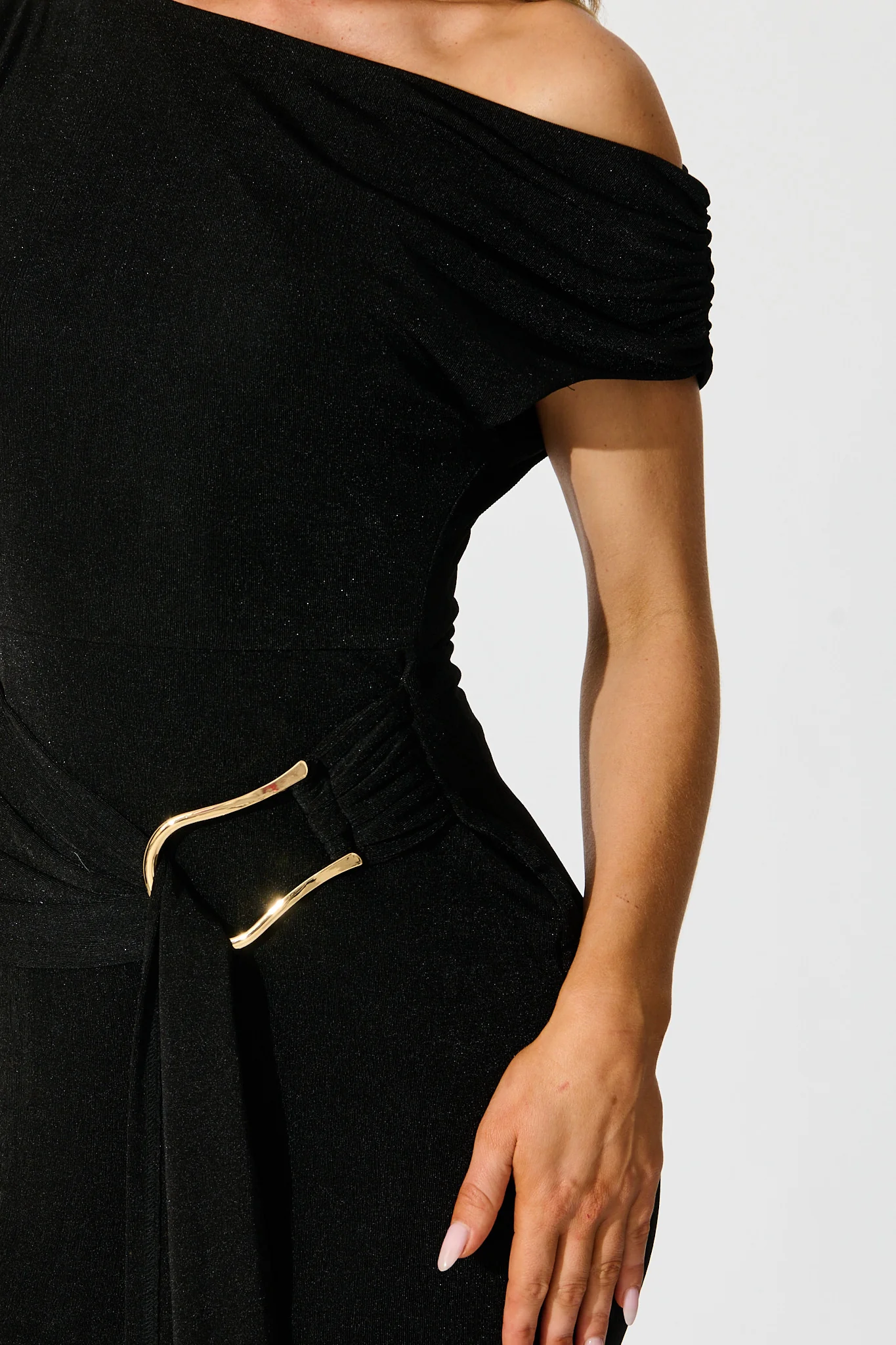 Queen Of The Night Maxi Dress in Black Jersey - Image 5