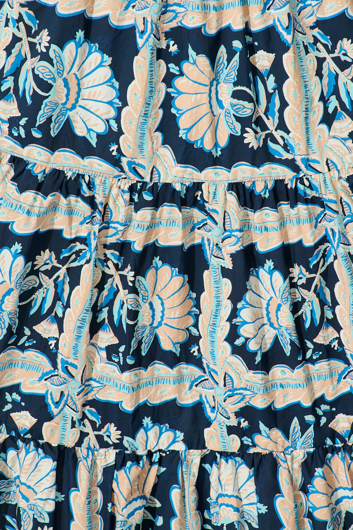 Rahima Midi Dress in Navy Multi Floral Cotton - Image 7