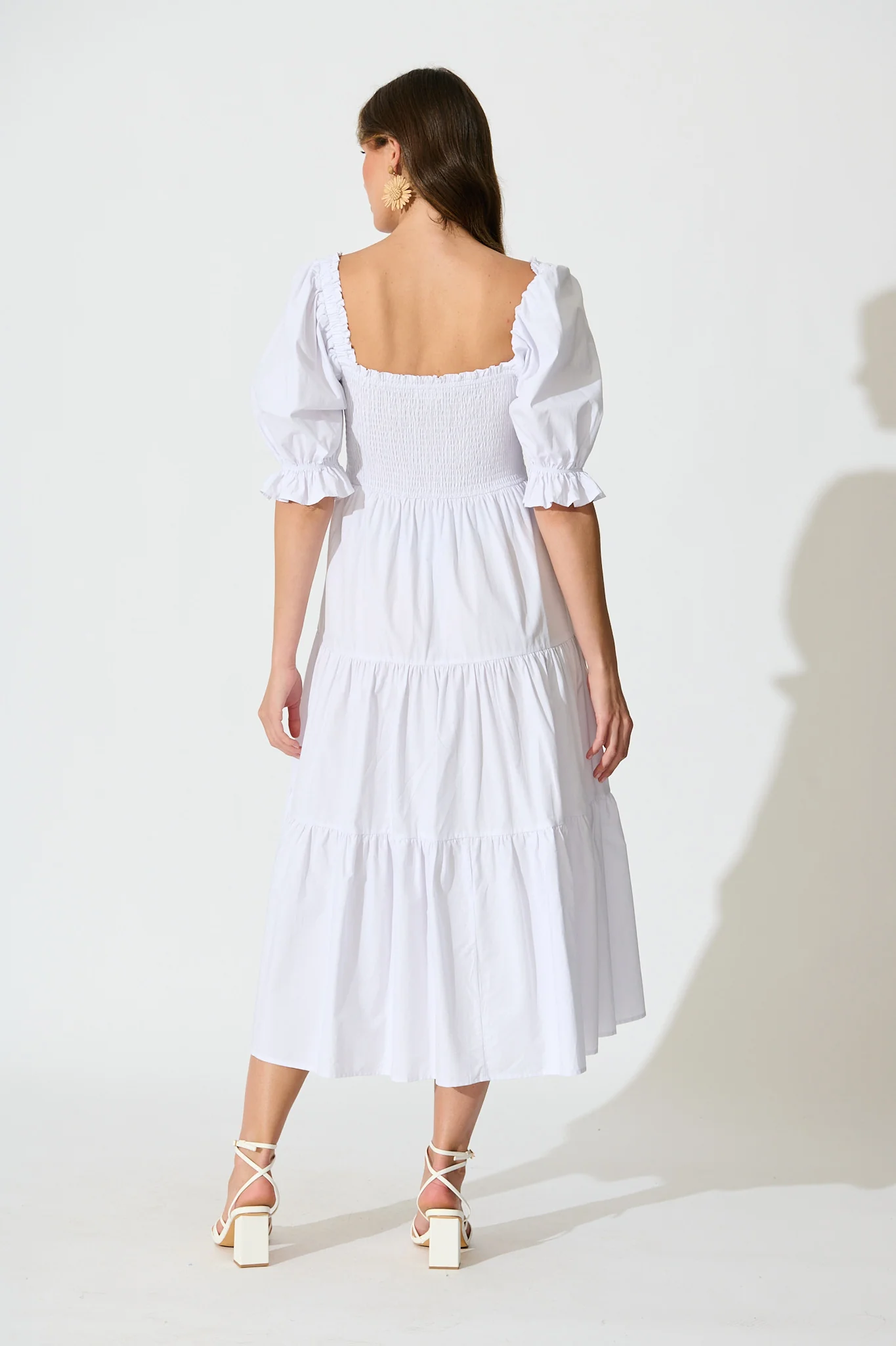 Rahima Midi Dress in White Cotton - Image 5