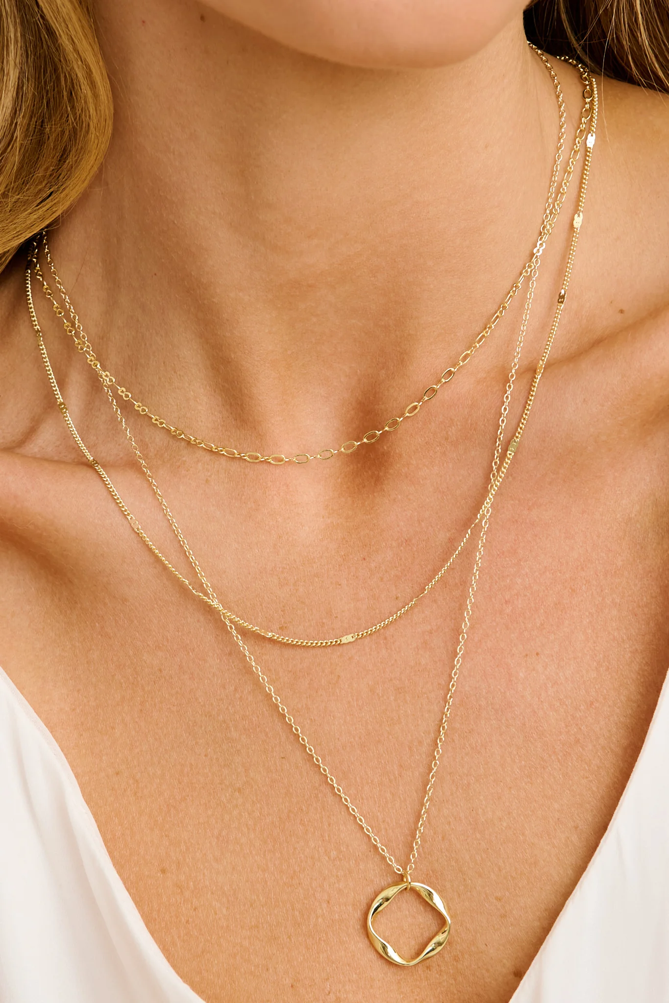 Raina Layered Necklace in Gold
