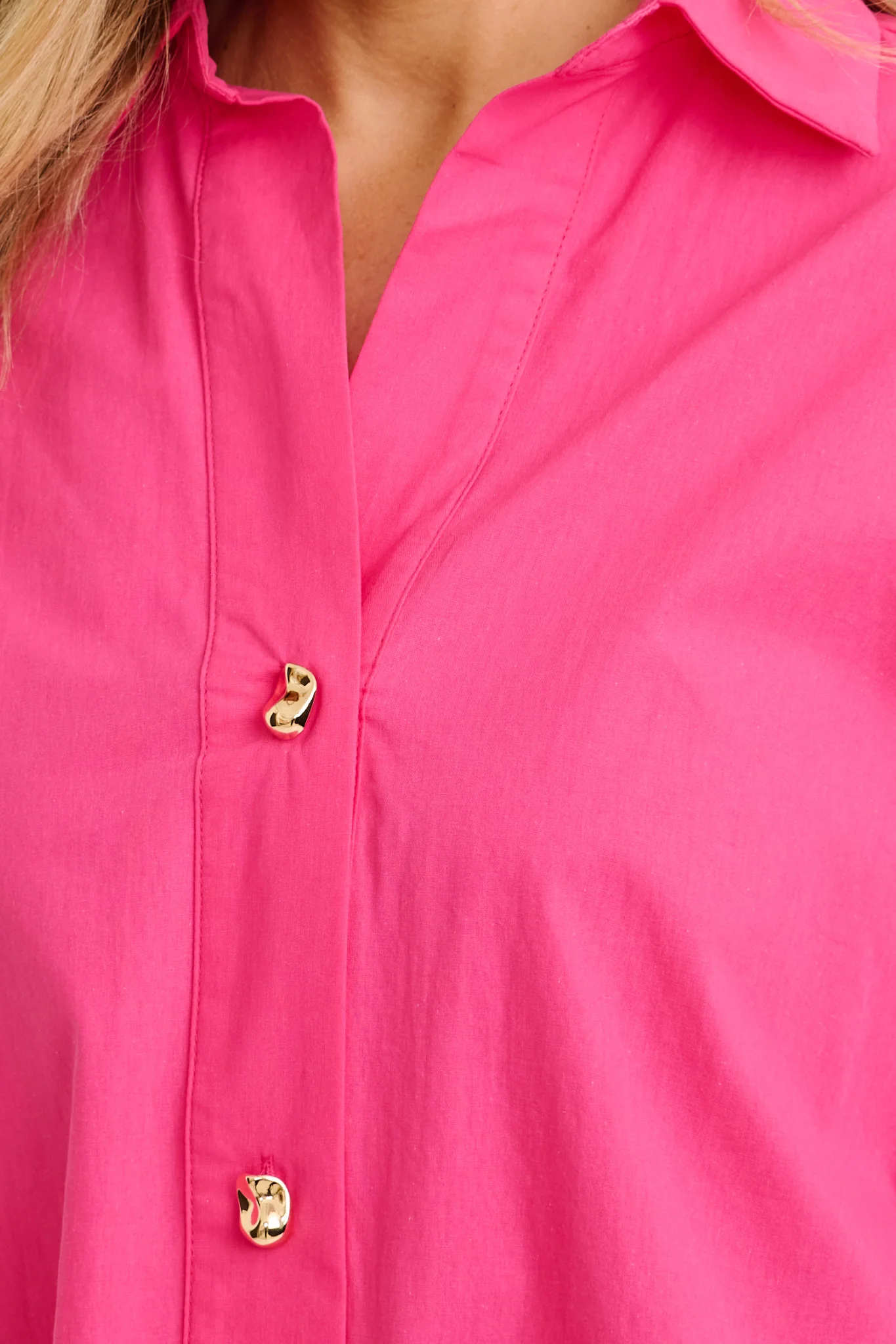 Refined Shirt in Hot Pink Cotton - Image 5