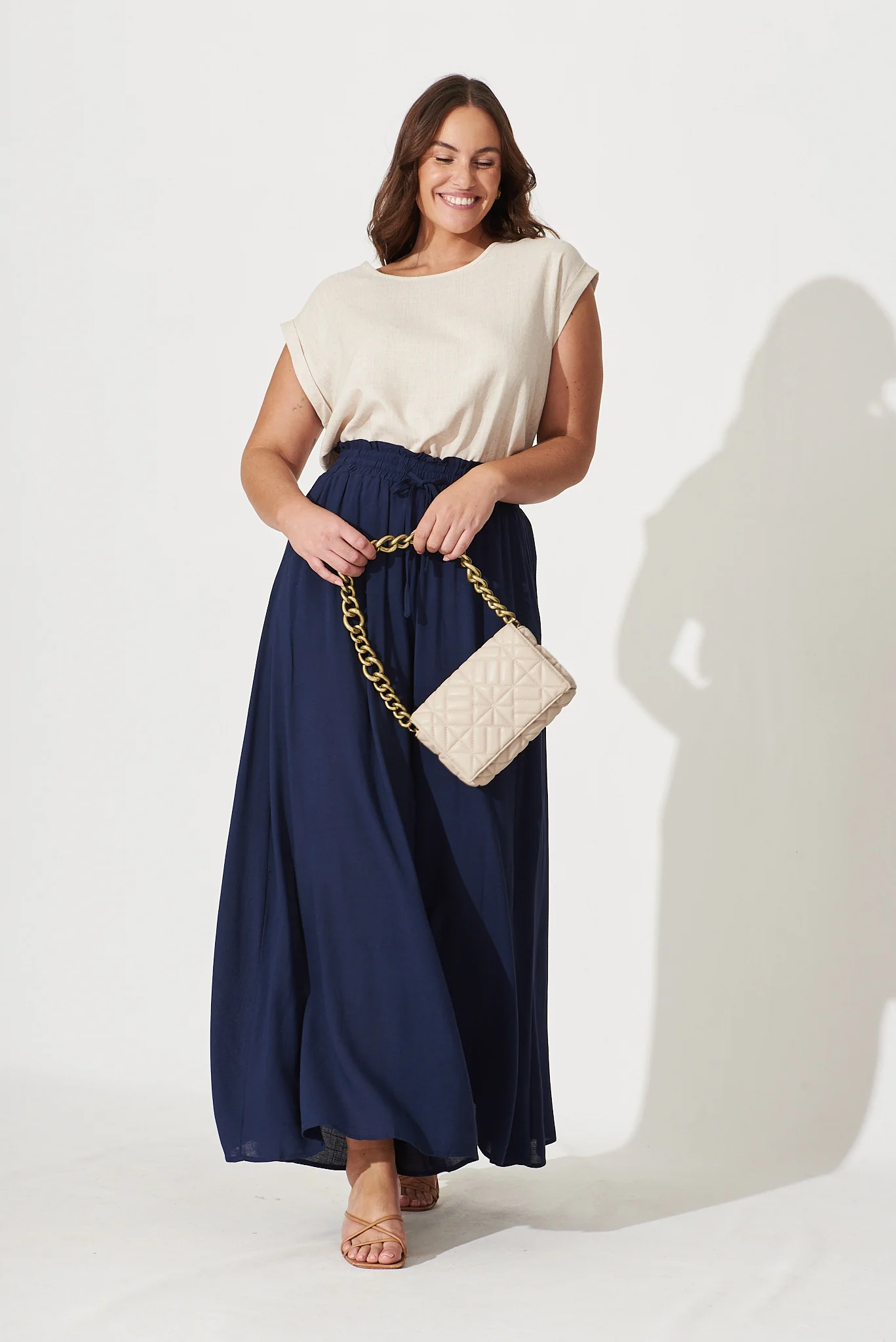 Rejina Top In Oatmeal Linen Blend - Image 6