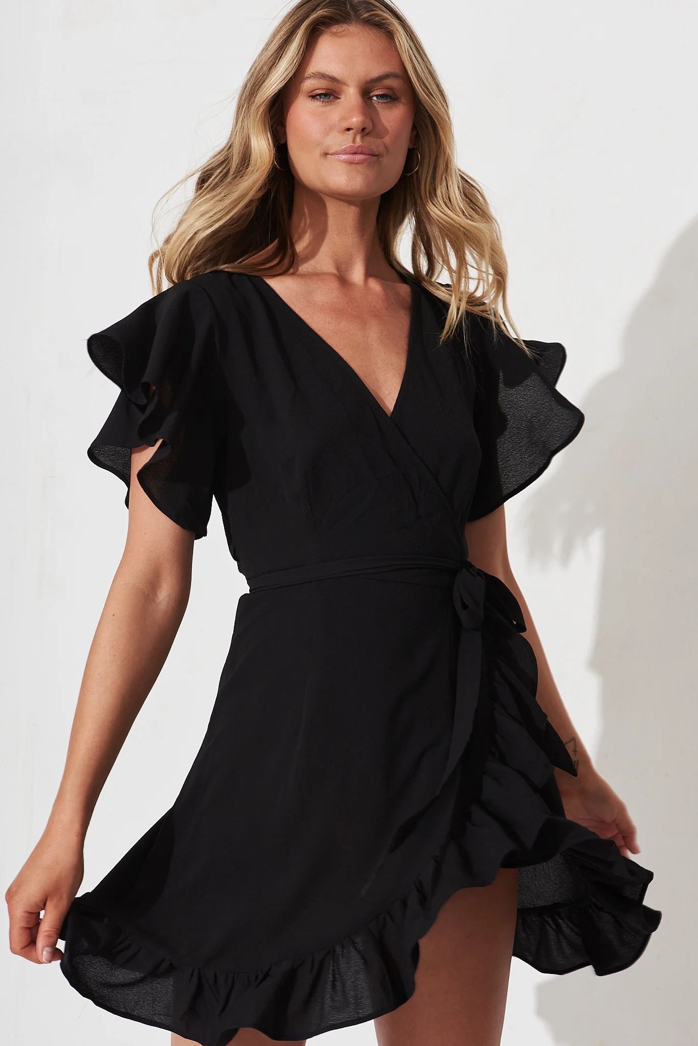 Relic Wrap Dress In Black - Image 2