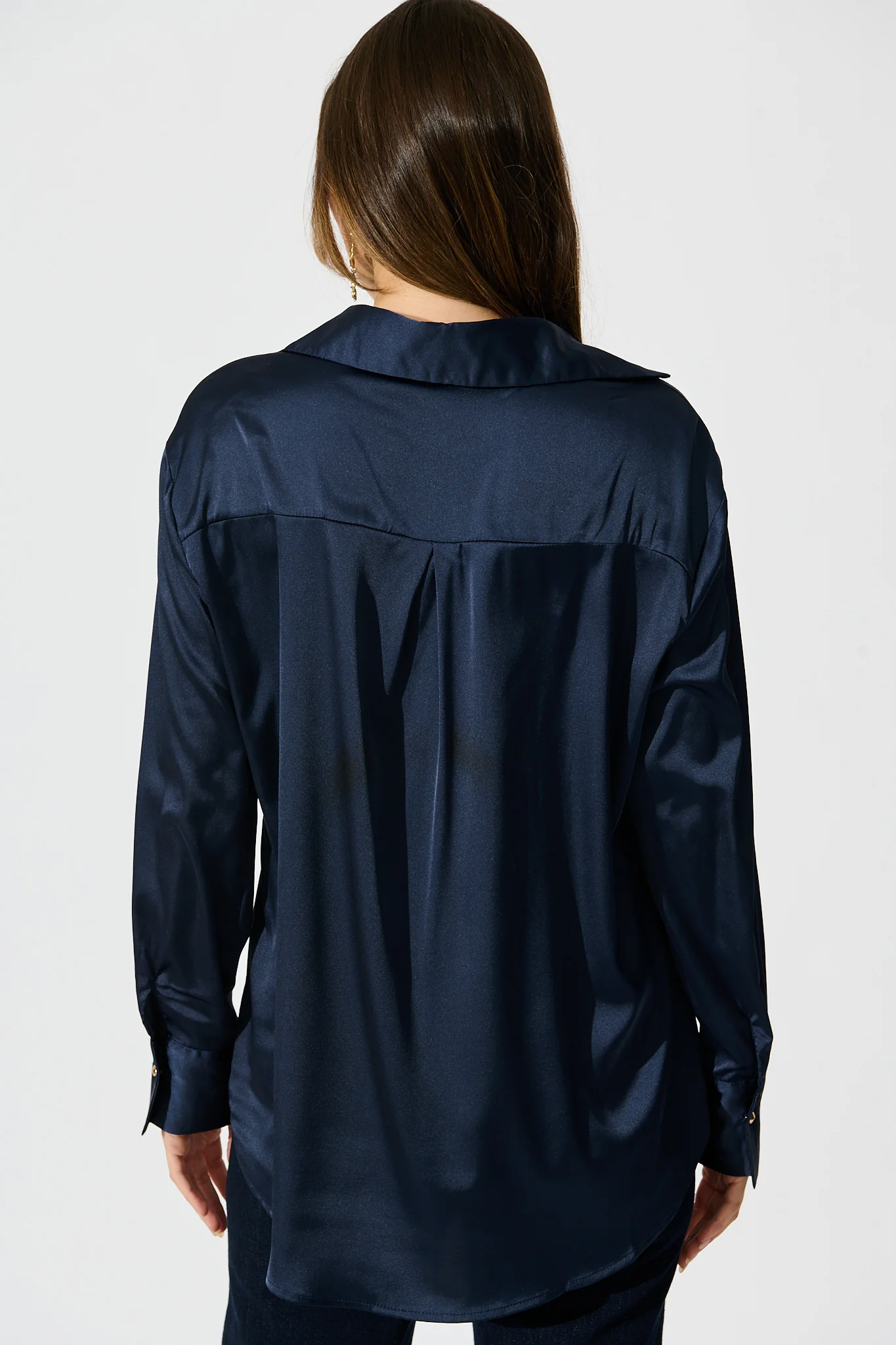 Retroshine Shirt in Navy Satin - Image 3