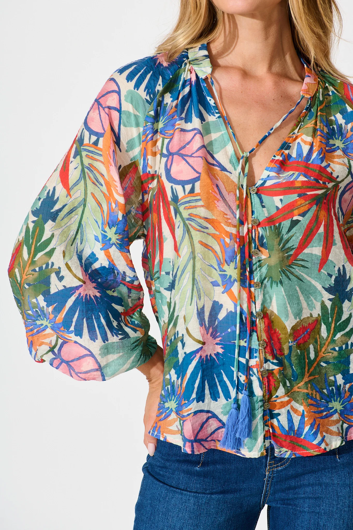 Revelations Top in Multi Leaf Cotton - Image 5