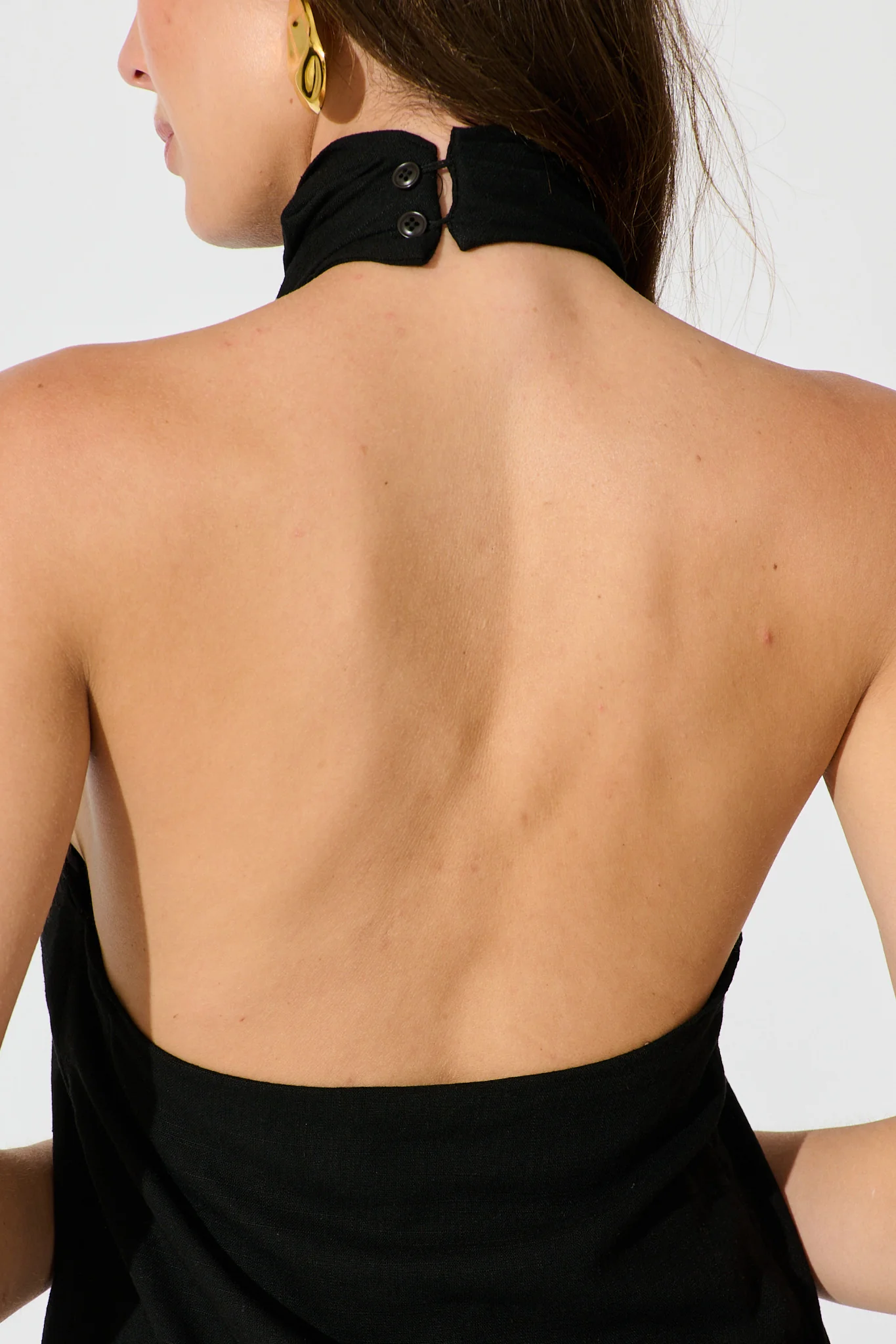 Rhiara Maxi Dress in Black Linen Blend - Image 5