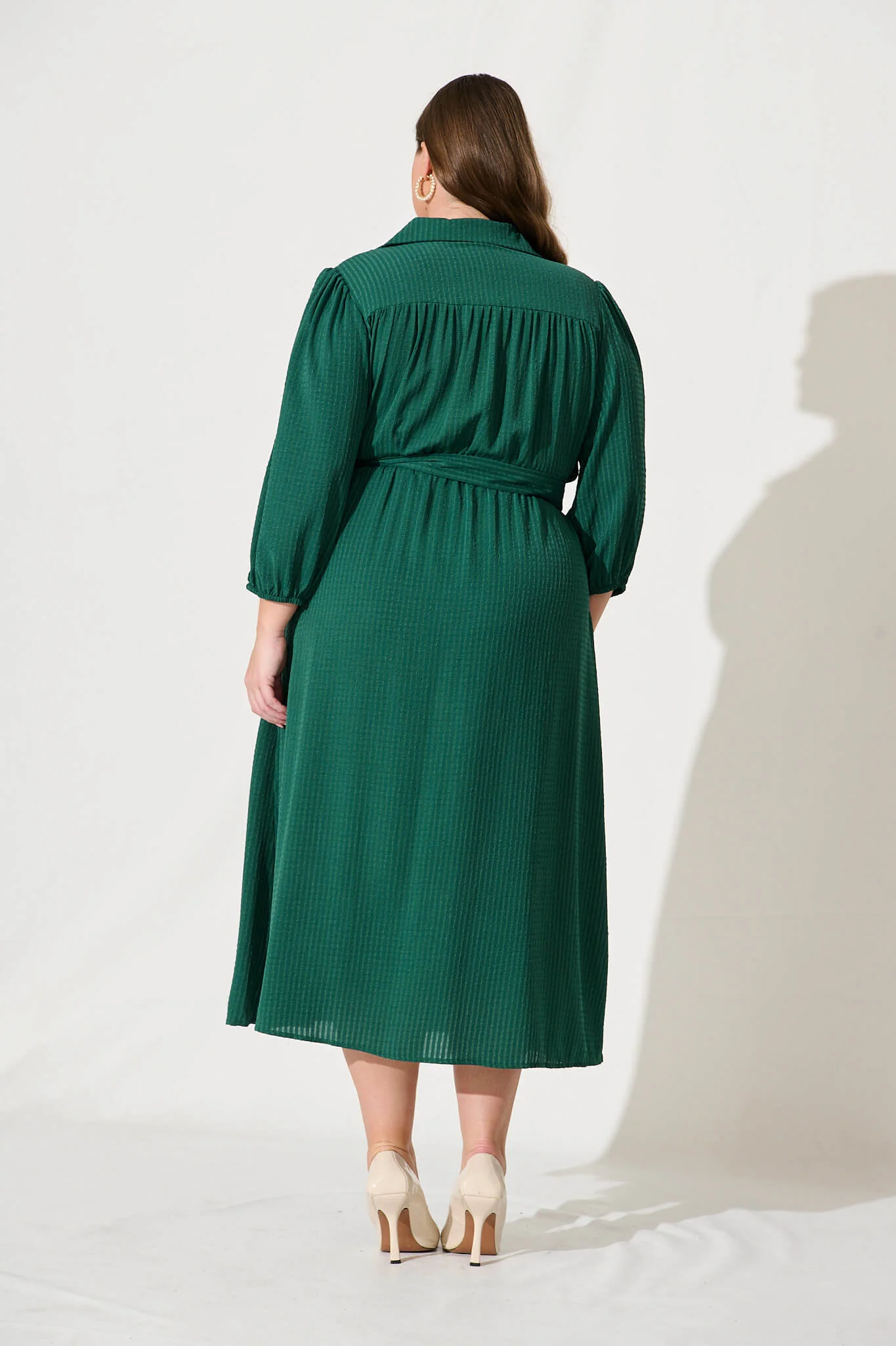 Rio Midi Shirt Dress In Emerald - Image 8