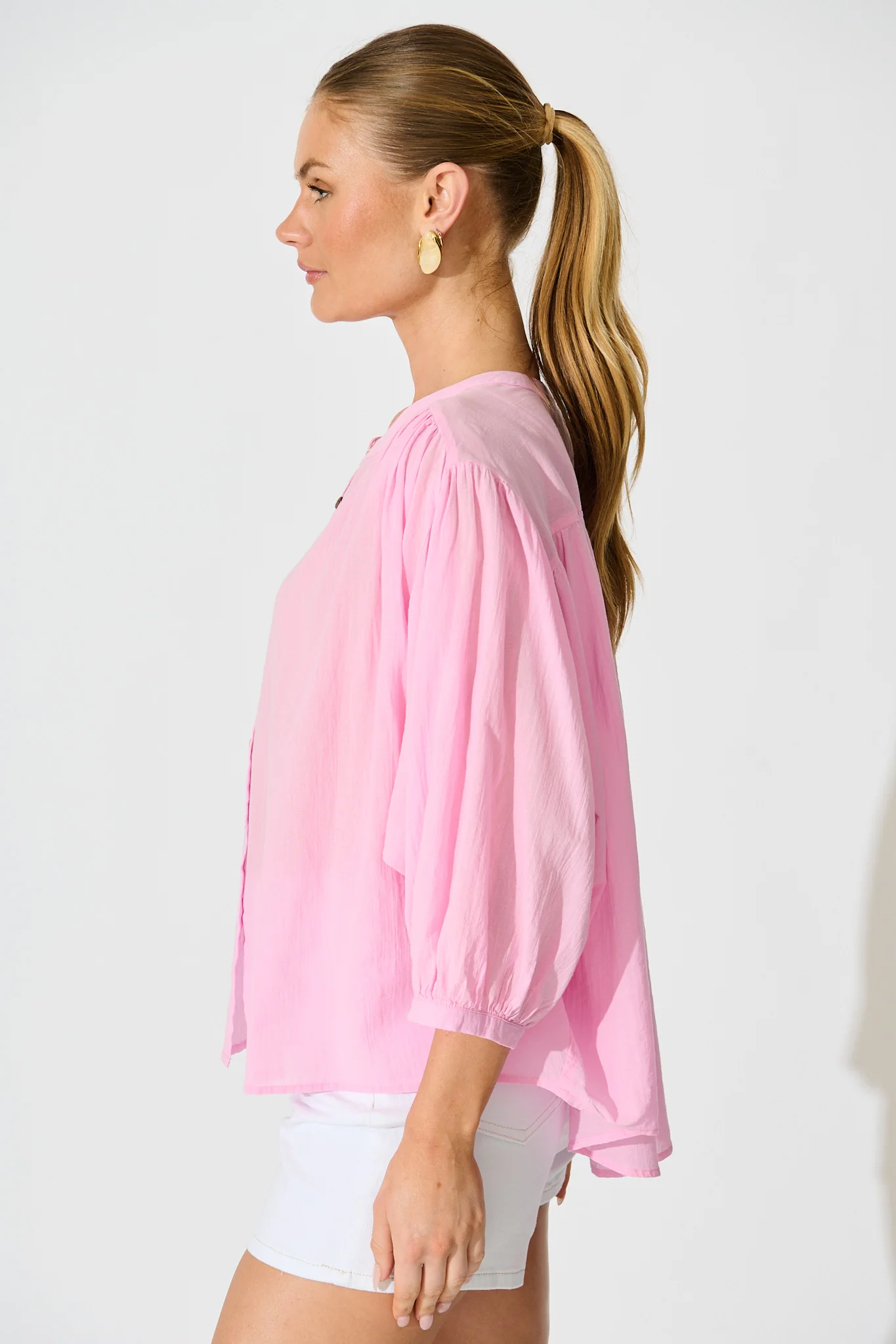 Riva Top in Pink Cotton - Image 3
