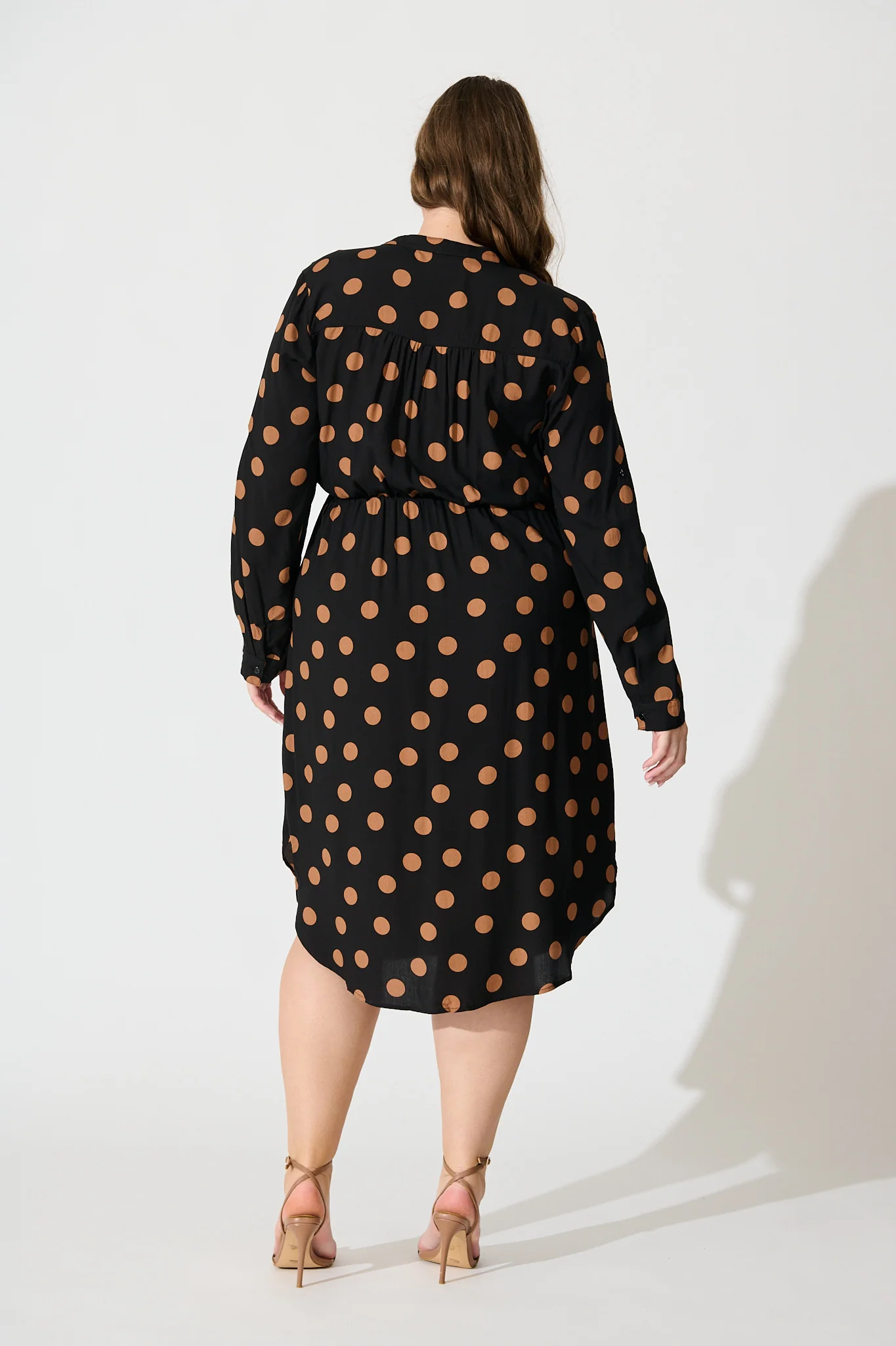Rival Zip Dress in Black with Brown Spot - Image 10