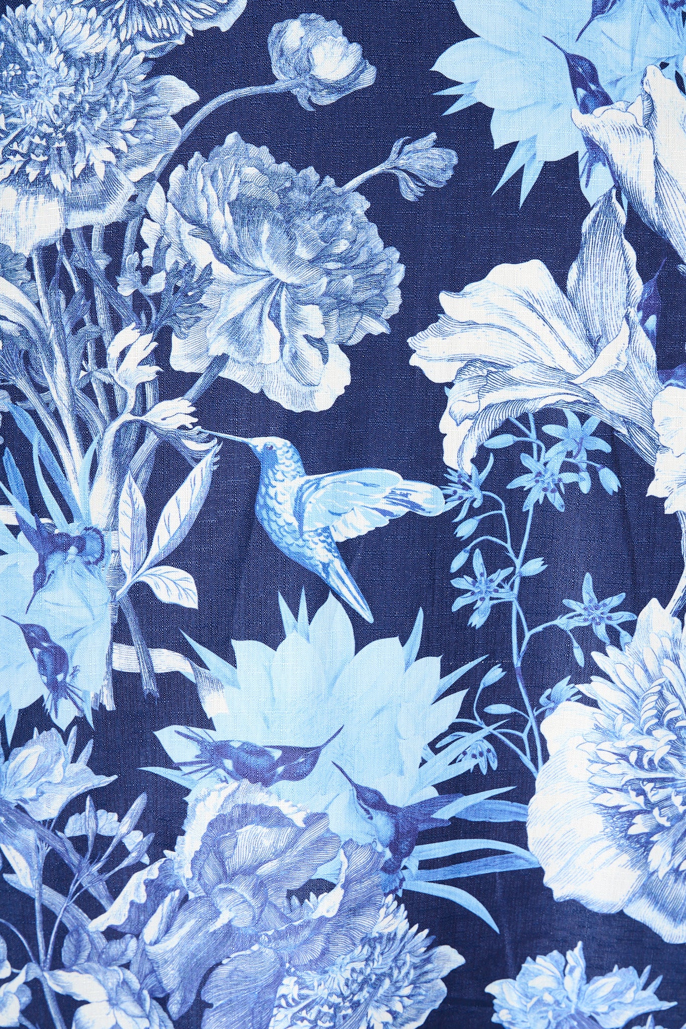 Riviera Maxi Skirt in Navy with Blue Floral Linen Blend - Image 10
