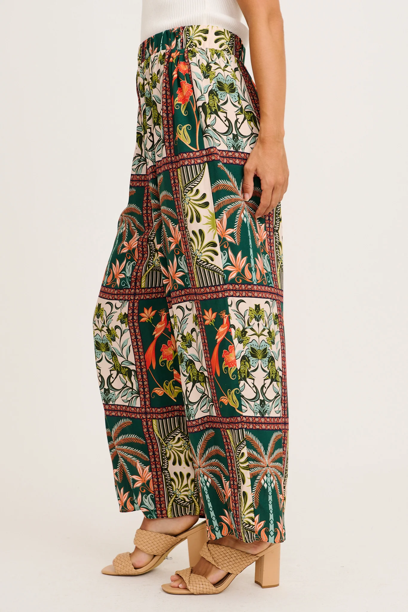 Riviera Whisper Pant in Green Tile Print - Image 2