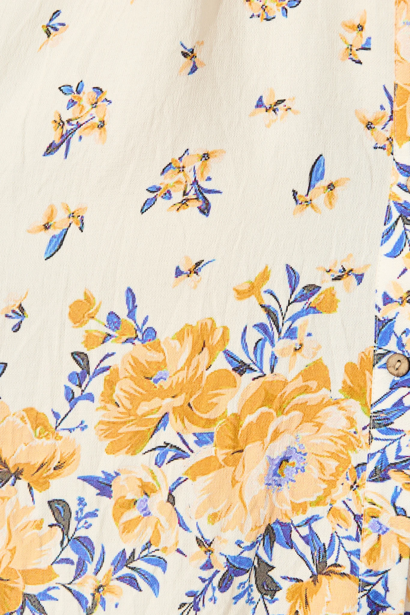 Robilyn Shirt Dress in Cream with Blue and Yellow Linen Blend - Image 6