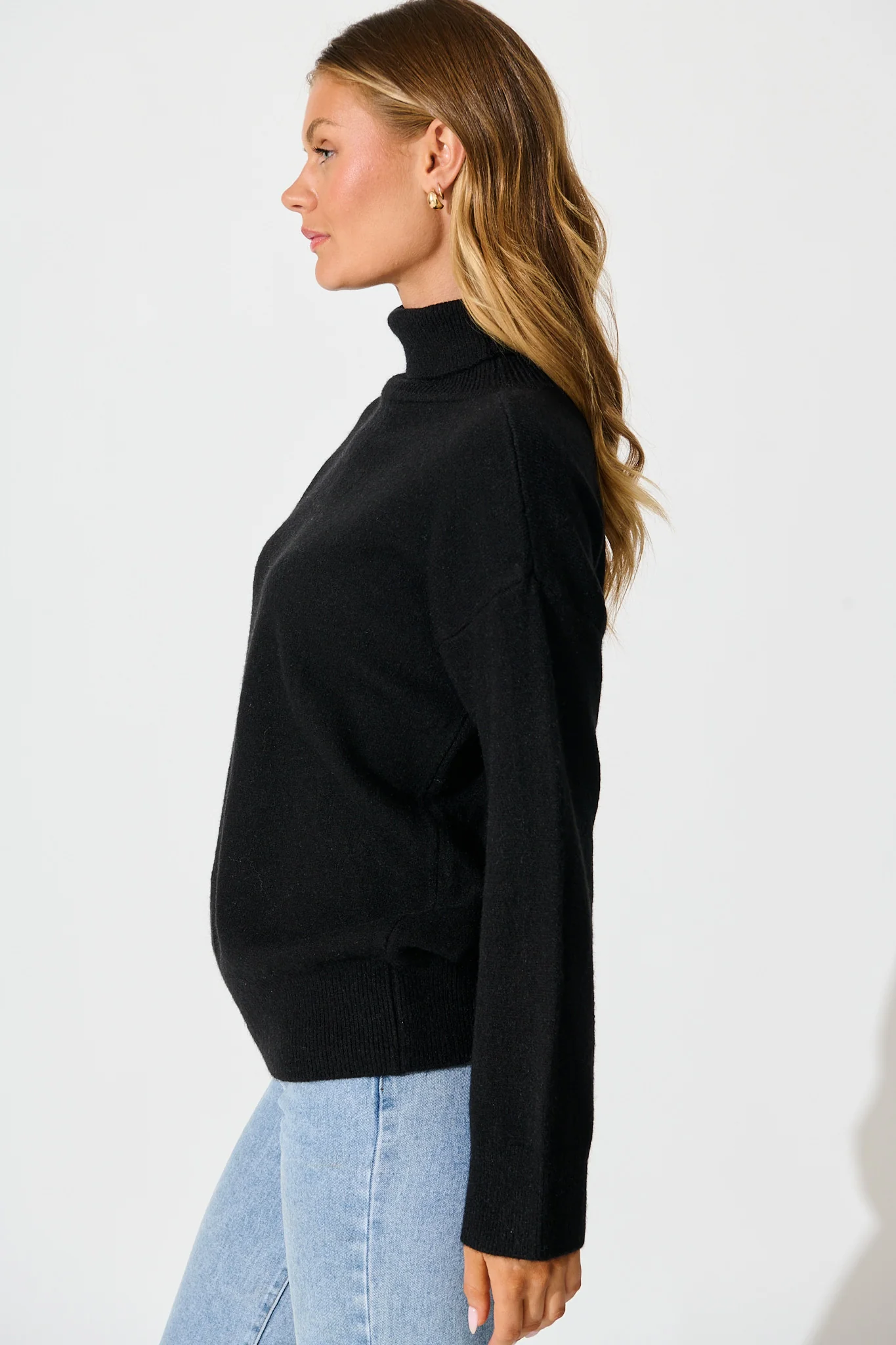 Rochelle Knit In Black Wool Blend - Image 2