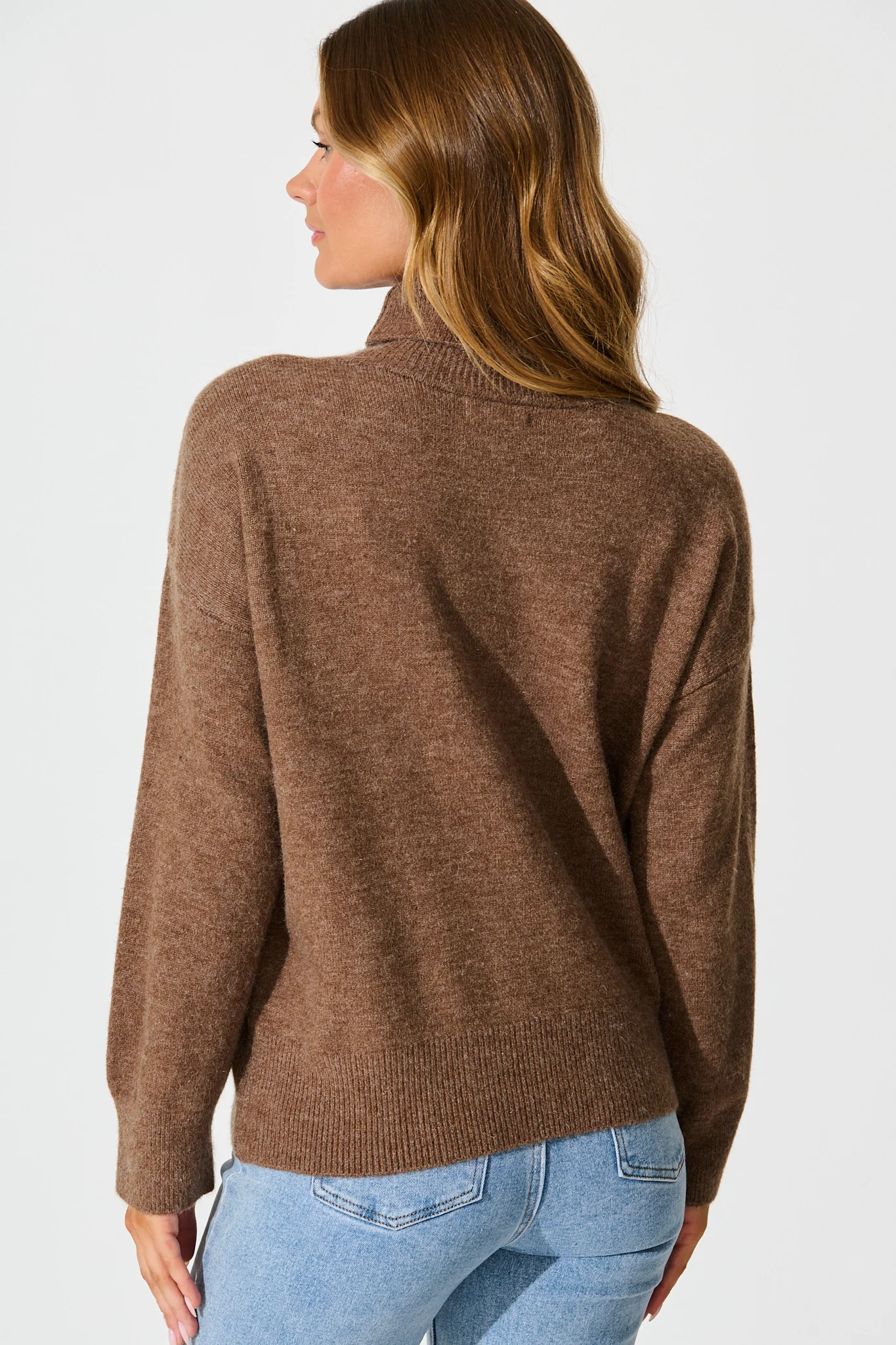 Rochelle Knit In Chocolate Marle Wool Blend - Image 3