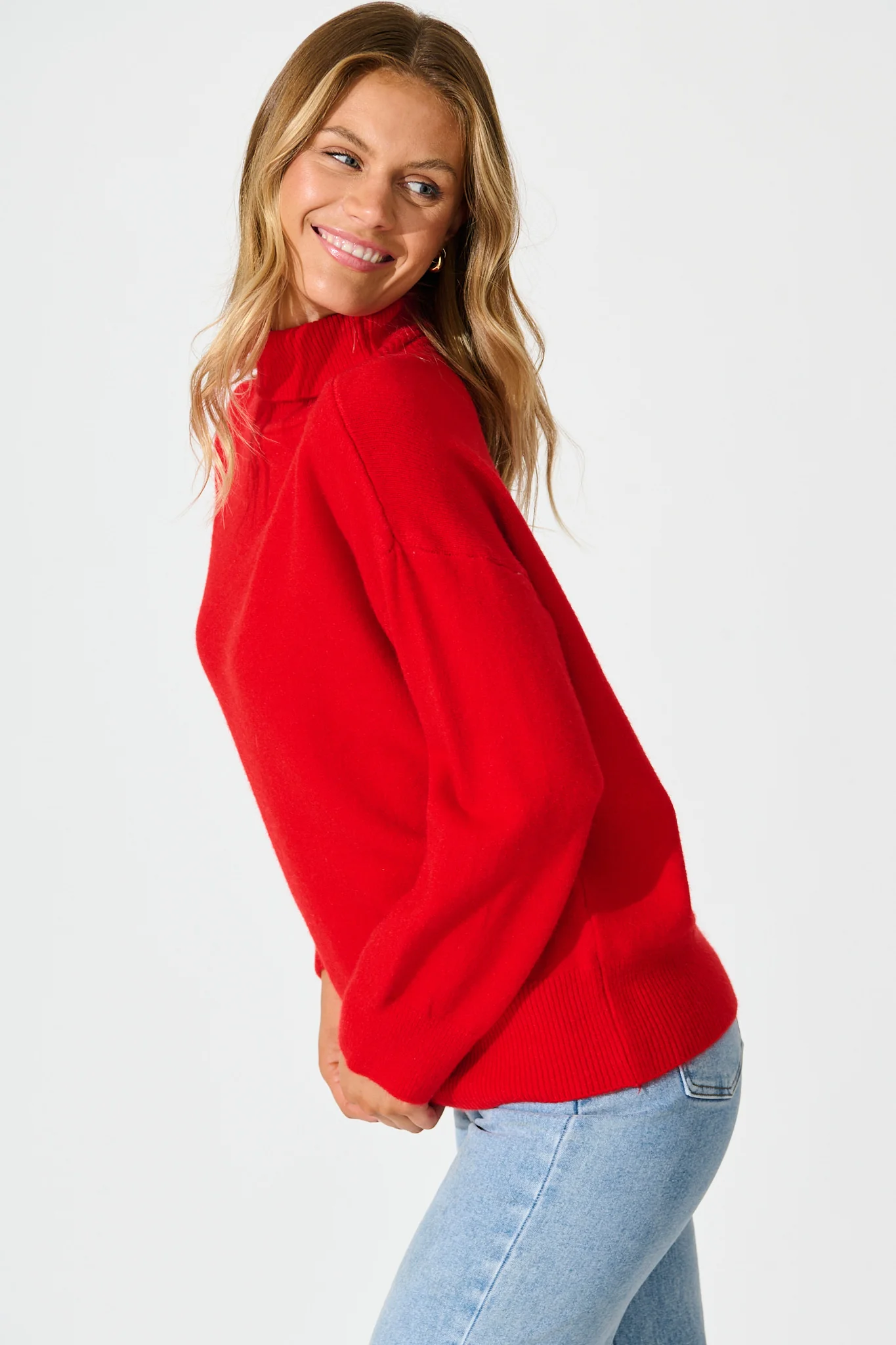 Rochelle Knit In Red Wool Blend - Image 2