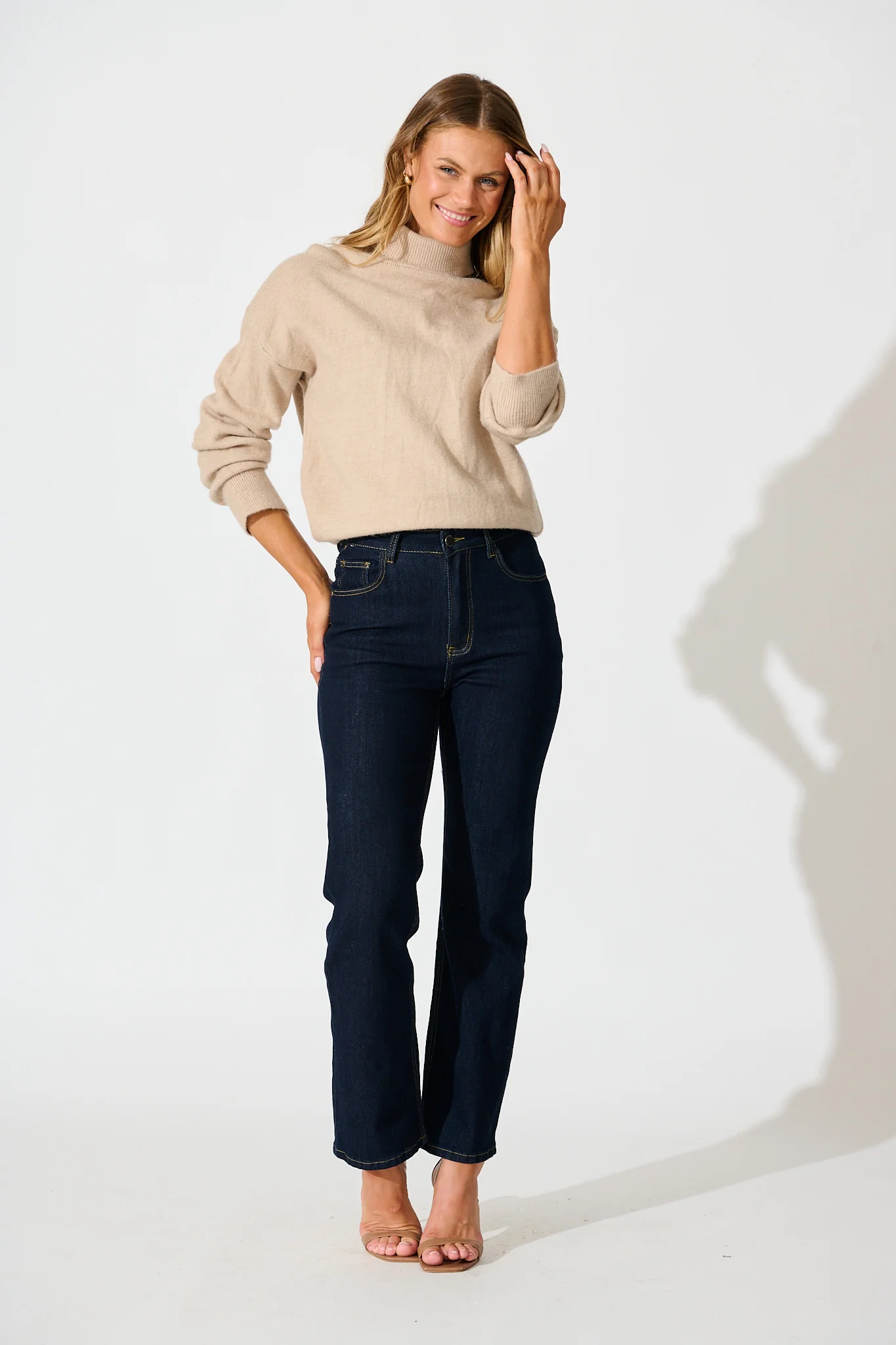 Rochelle Knit In Taupe Wool Blend - Image 4
