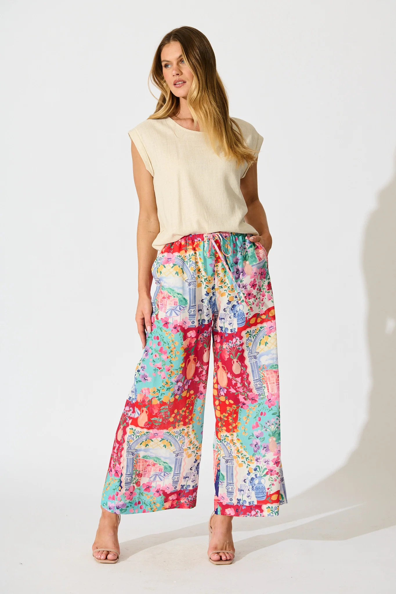 Romeo Pant in Multi Resort Linen Blend - Image 10